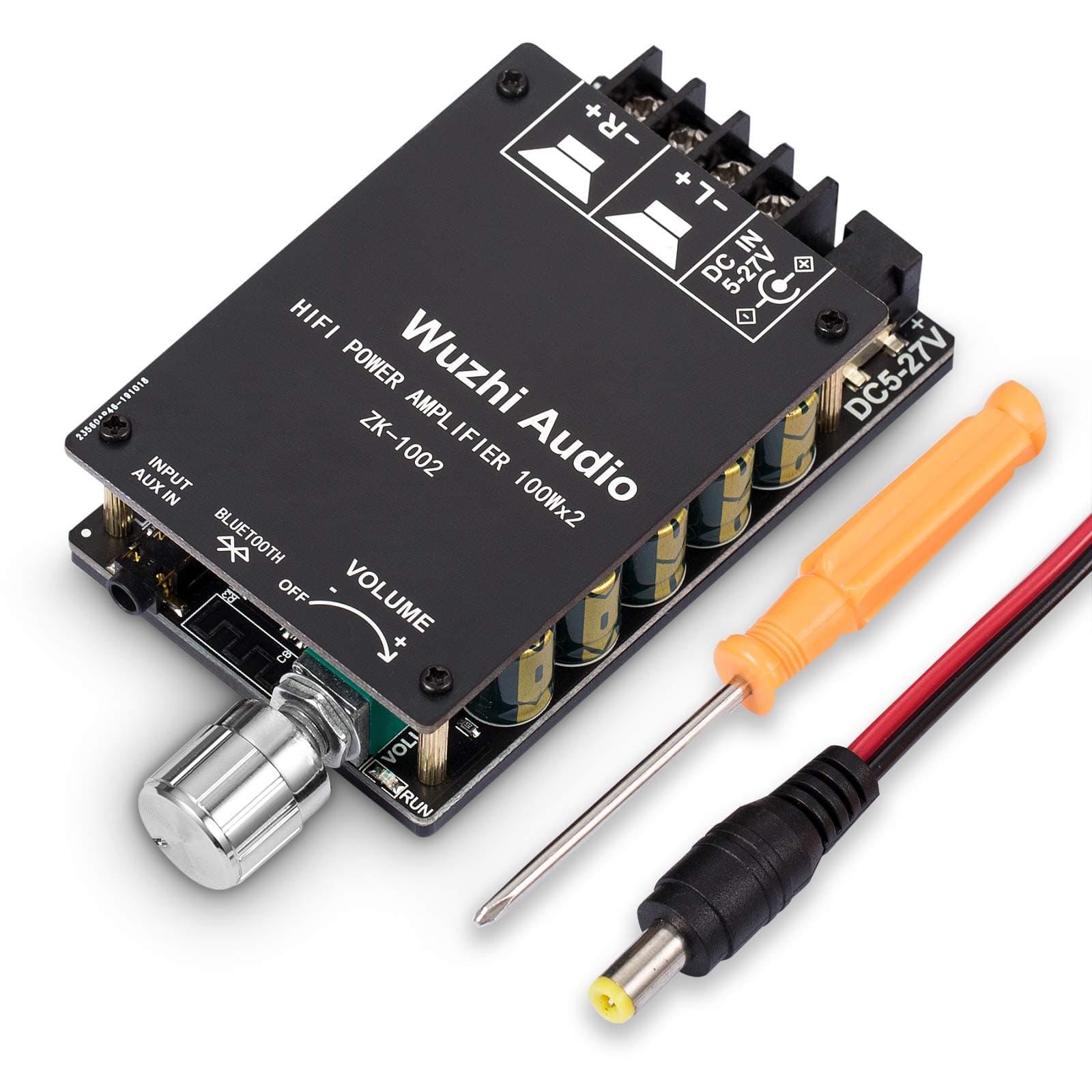 Douk Audio 200W Bluetooth 5.0 Power Amplifier 2 Channel Hi-Fi Stereo Amp Home Desktop Car Speaker DC8-24V