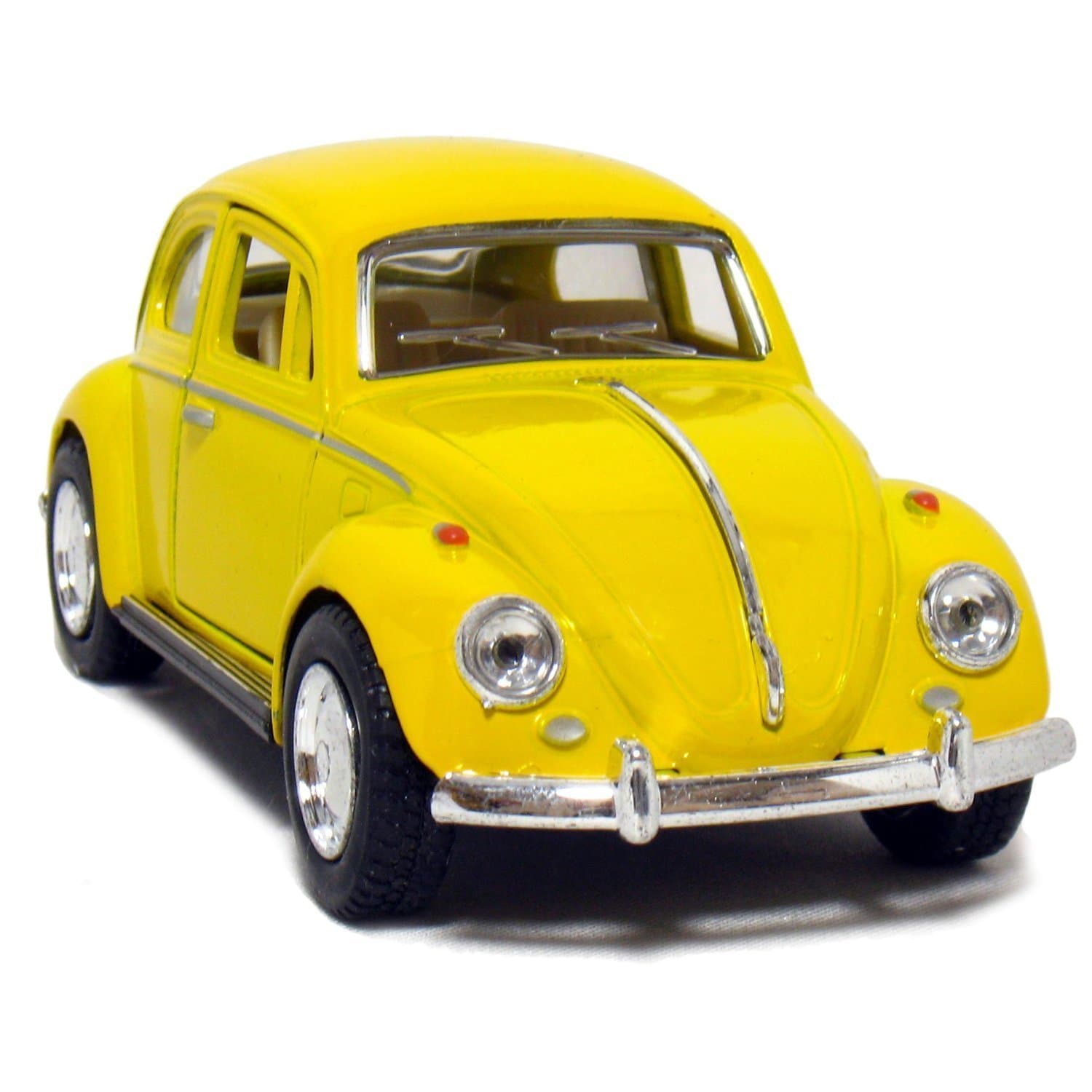 1967 Classic Die Cast Volkswagen Beetle Toy with Pull Back Action - Yellow