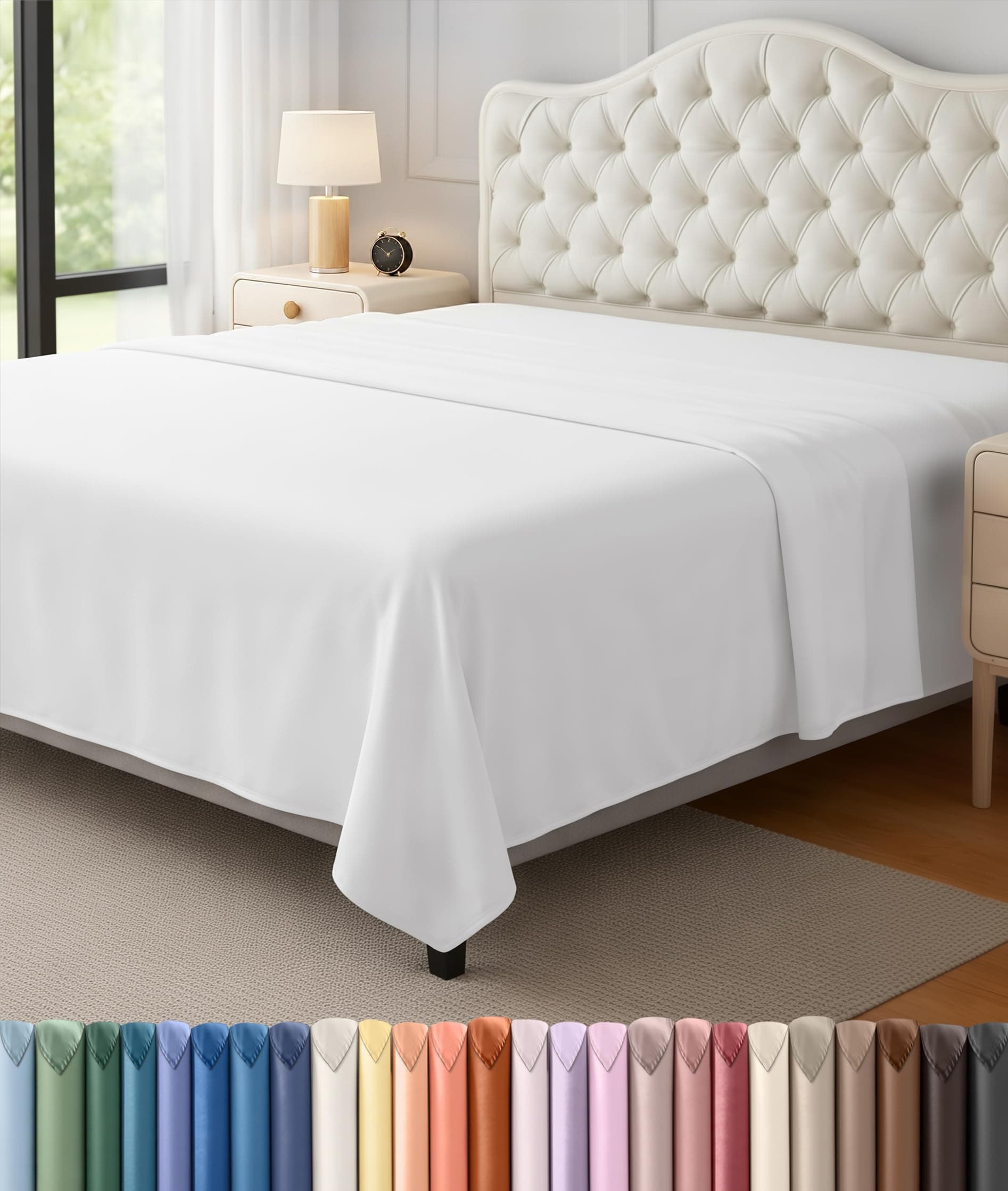 King Flat-Sheet White,Brushed Velvety Microfiber, Breathable, Extra Soft & Comfortable,Wrinkle, Fade,Hotel Quality Extremely Durable By Utopia Bedding (King, White) by Utopia Bedding