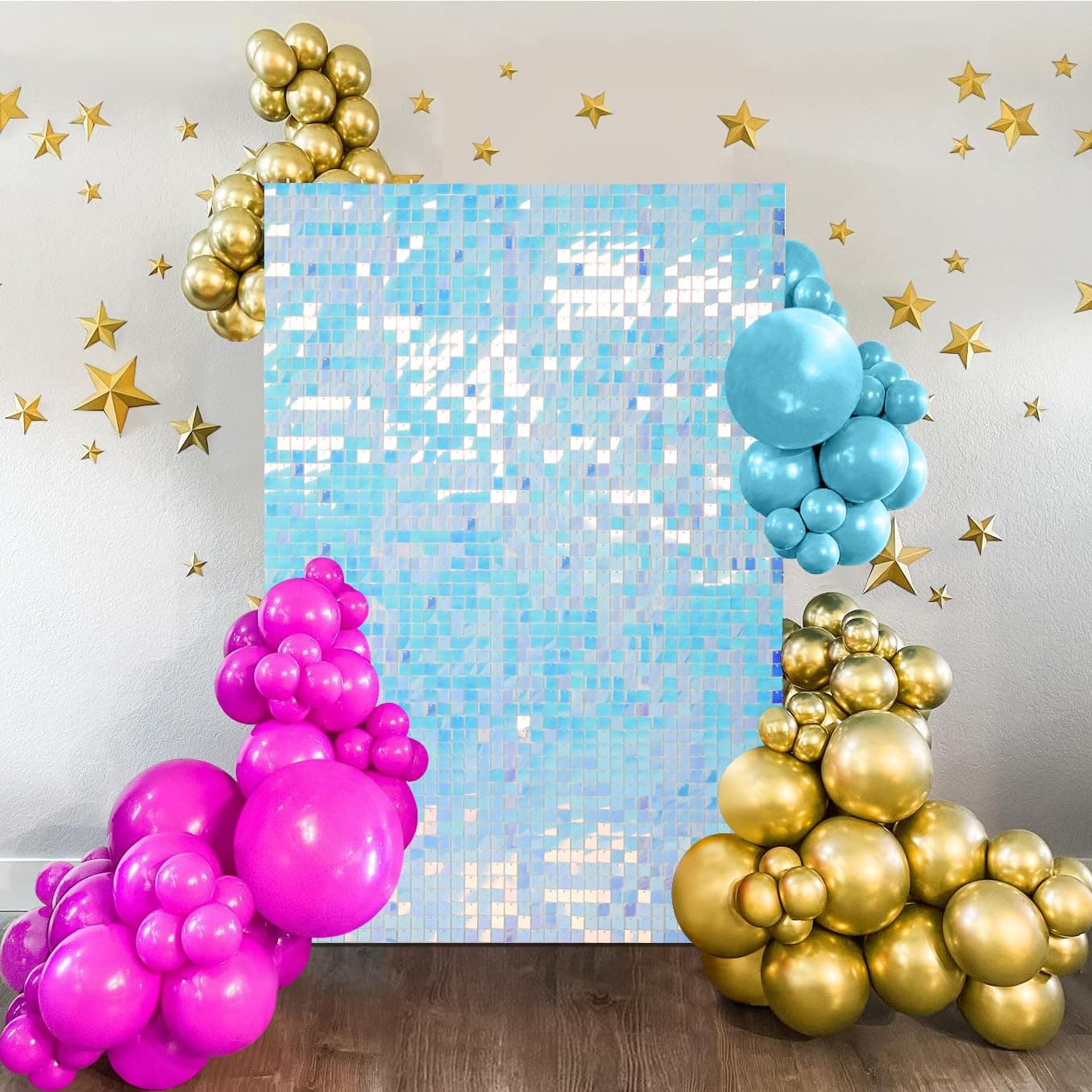 3FTx4FT Shimmer Wall Backdrop Rainbow Sparkle Backdrop Birthday Backdrop for Birthday Anniversary Wedding Anniversary Decorations
