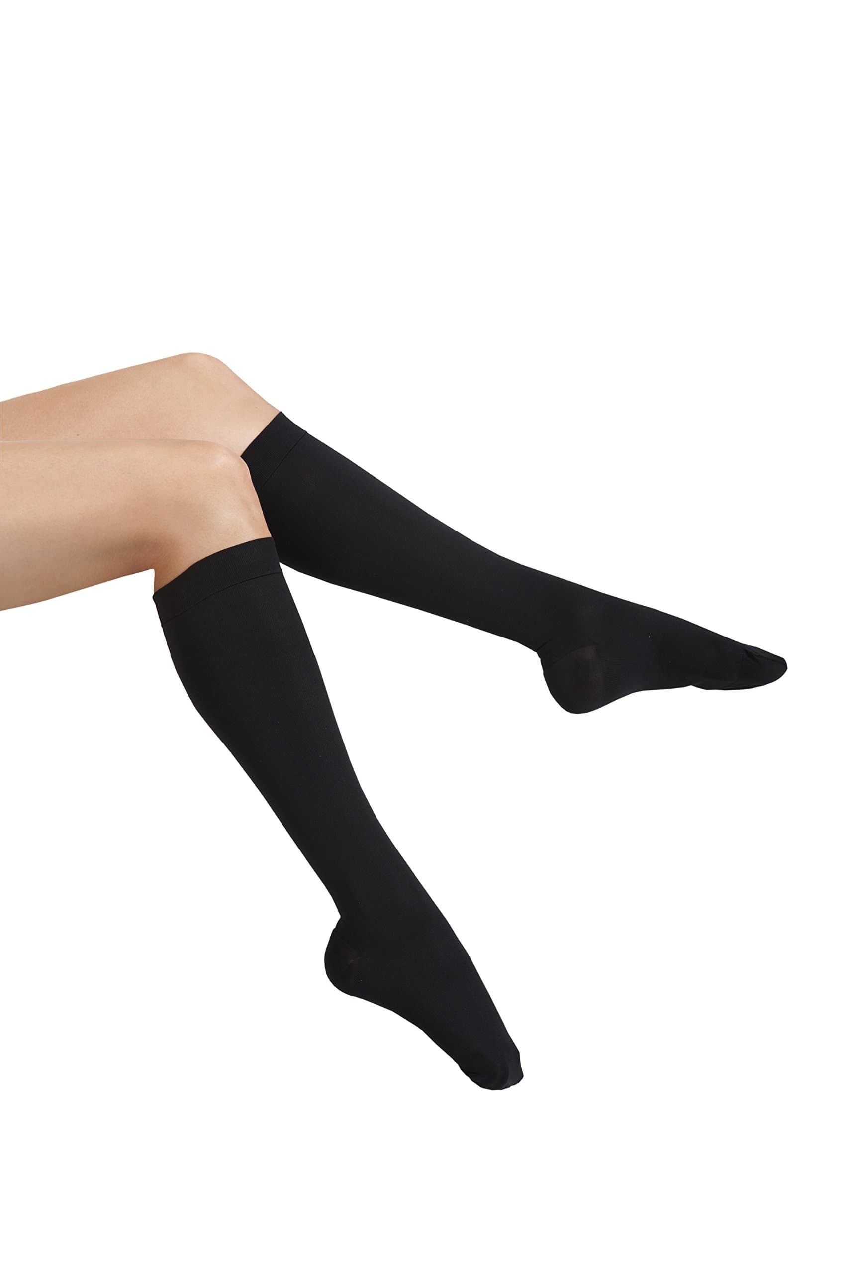 MAXAR Microfiber Knee High Compression Socks for Women & Men - 12-15 mmHg Graduated Compression Socks for Better Blood Flow, Varicose Veins, Swelling - Medical Compression Stockings for Travel