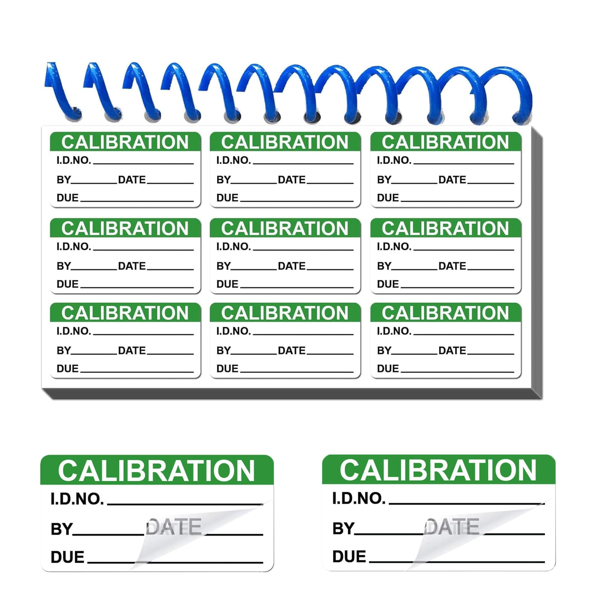 Self Laminating Write-on Calibration Stickers with Spiral Bound Cover for NIST Calibration ISO-900 Equipment Inspection Safety Label Quality Control (1 x 2 Inch)