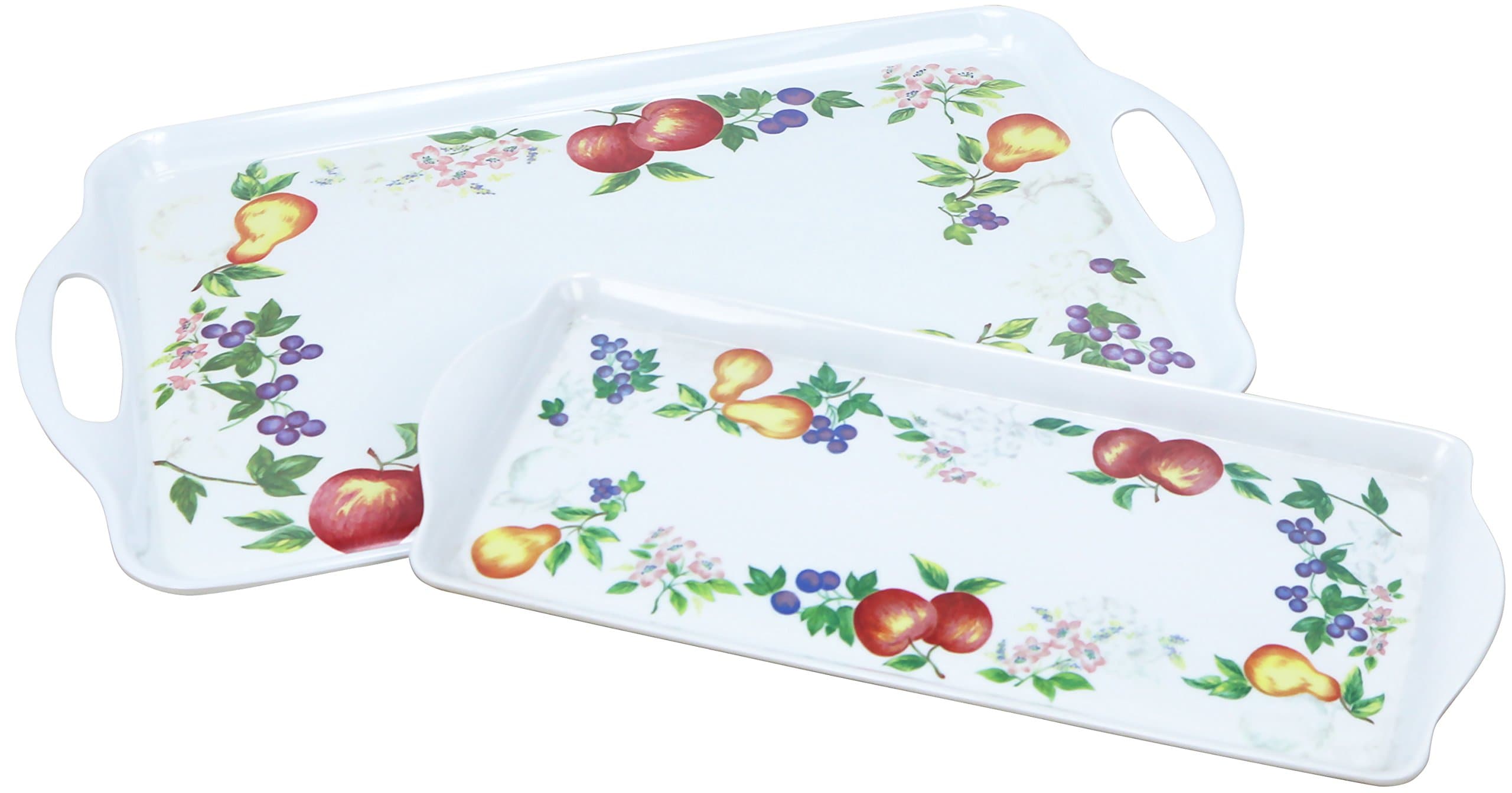 Corelle Coordinates Rectangular and Tidbit Serving Tray Set, White, Chutney