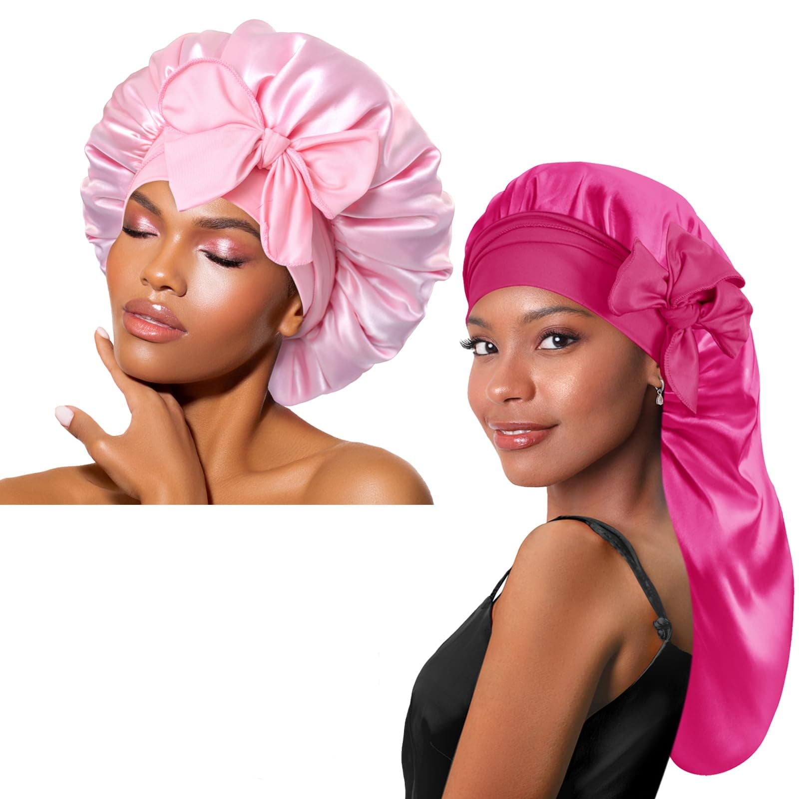 BONNET QUEENBraid Bonnet and Silk Bonnet for Sleeping Satin Bonnet Long Bonnet Hair Bonnet with Tie Band