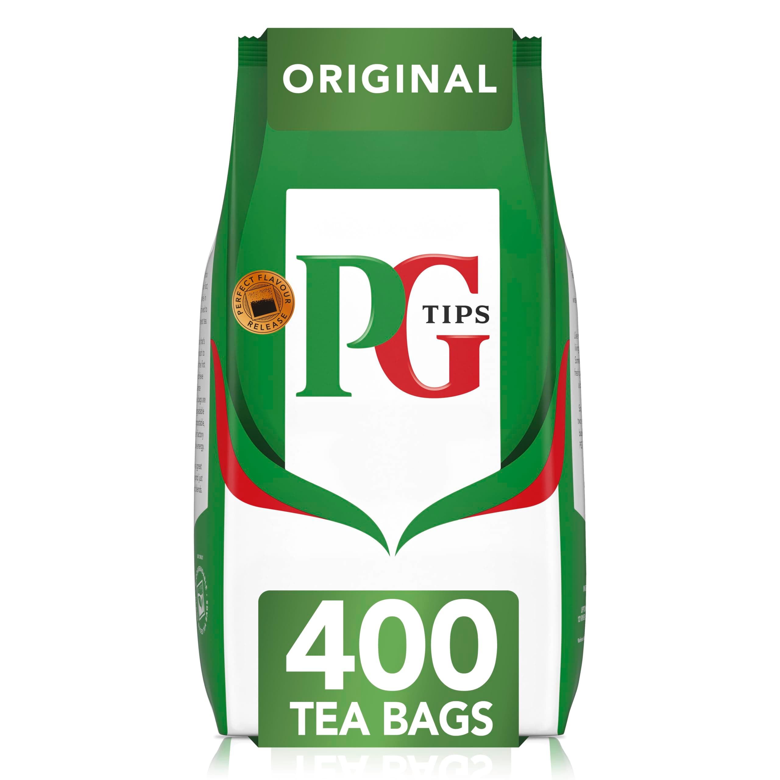 PG Tips Original Black Tea Bags Bulk Flavourful & Full-bodied Perfect Flavour Release 400 Plant Based Biodegradable Teabags