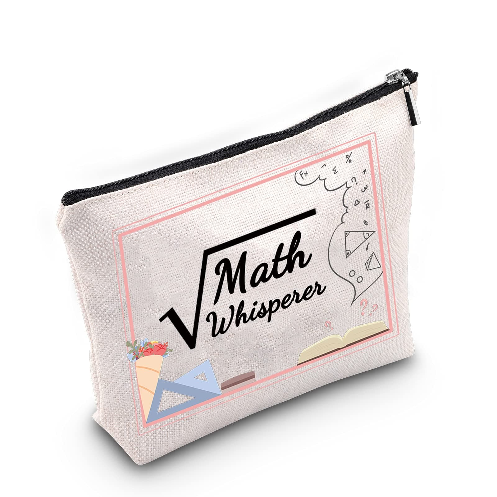 JNIAP Math Teacher Math Lover Gift Math Whisperer Teacher Survival Kit Zipper Pouch Travel Toiletry Bag(Math Whisperer Bag)