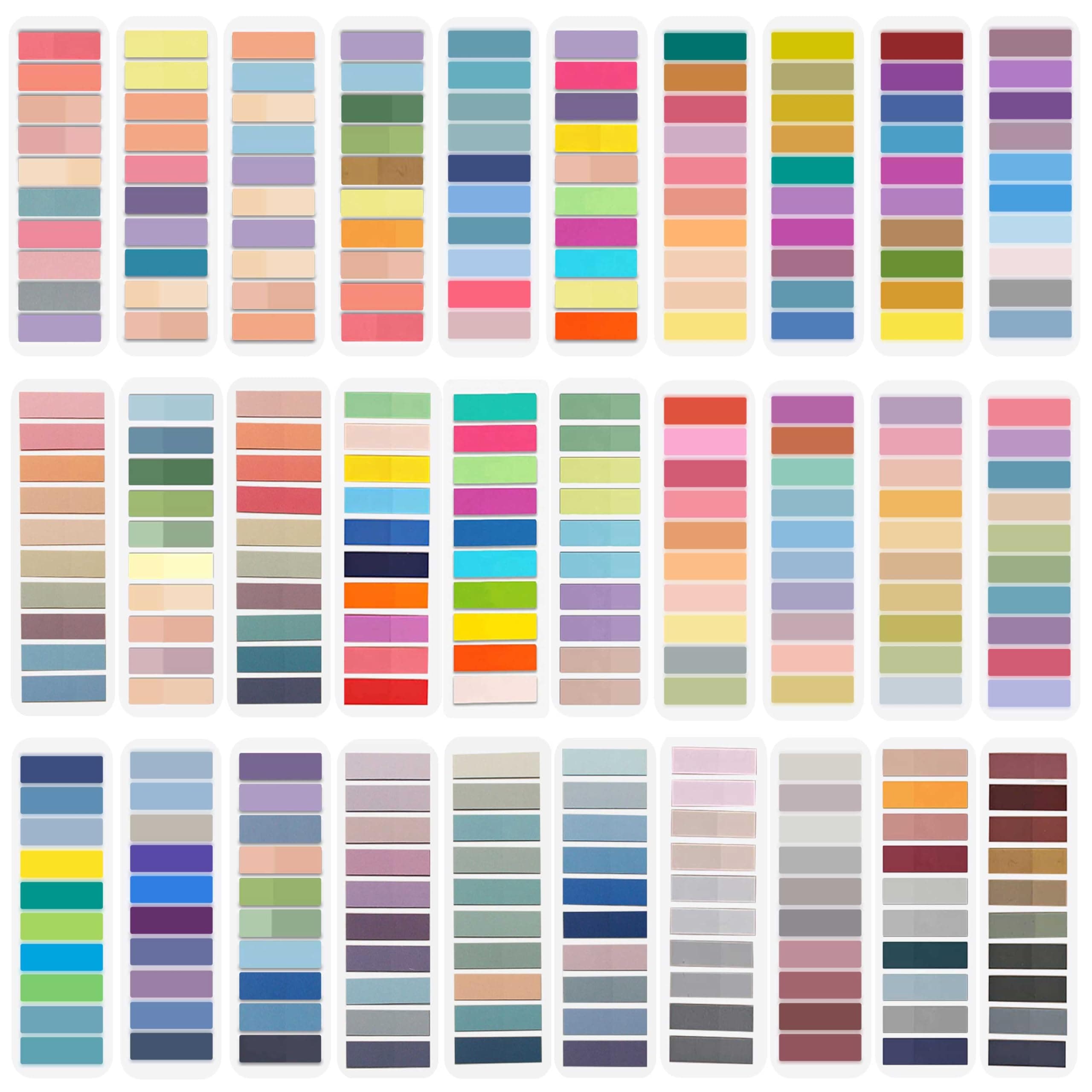 ELII 6000 PCS Sticky Tabs Page Markers,Morandi Sticky Note Tabs Colored Writable and Repositionable Book Flags Tabs Strip Index Tabs,Page Tabs