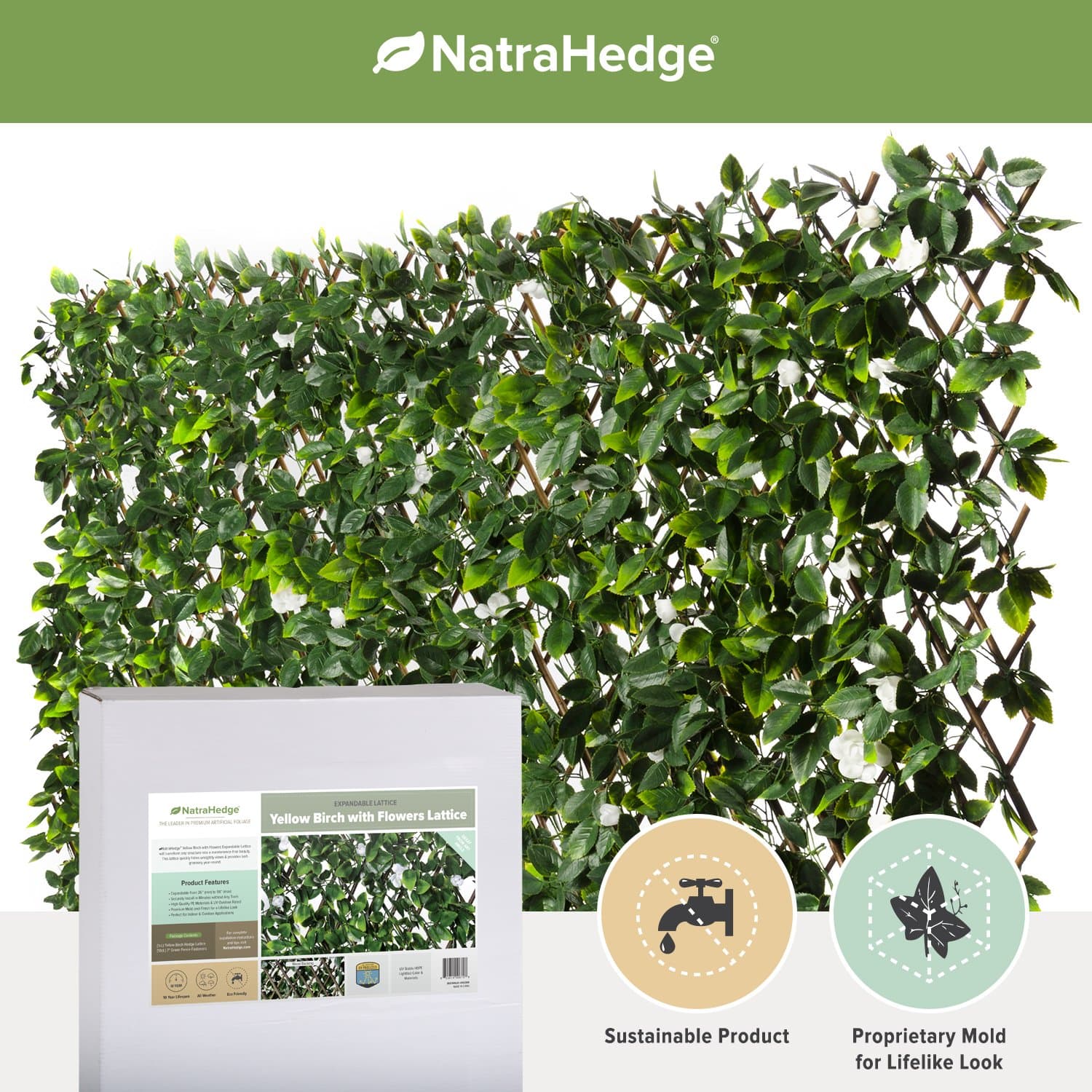 Faux Yellow Birch Expandable Trellis