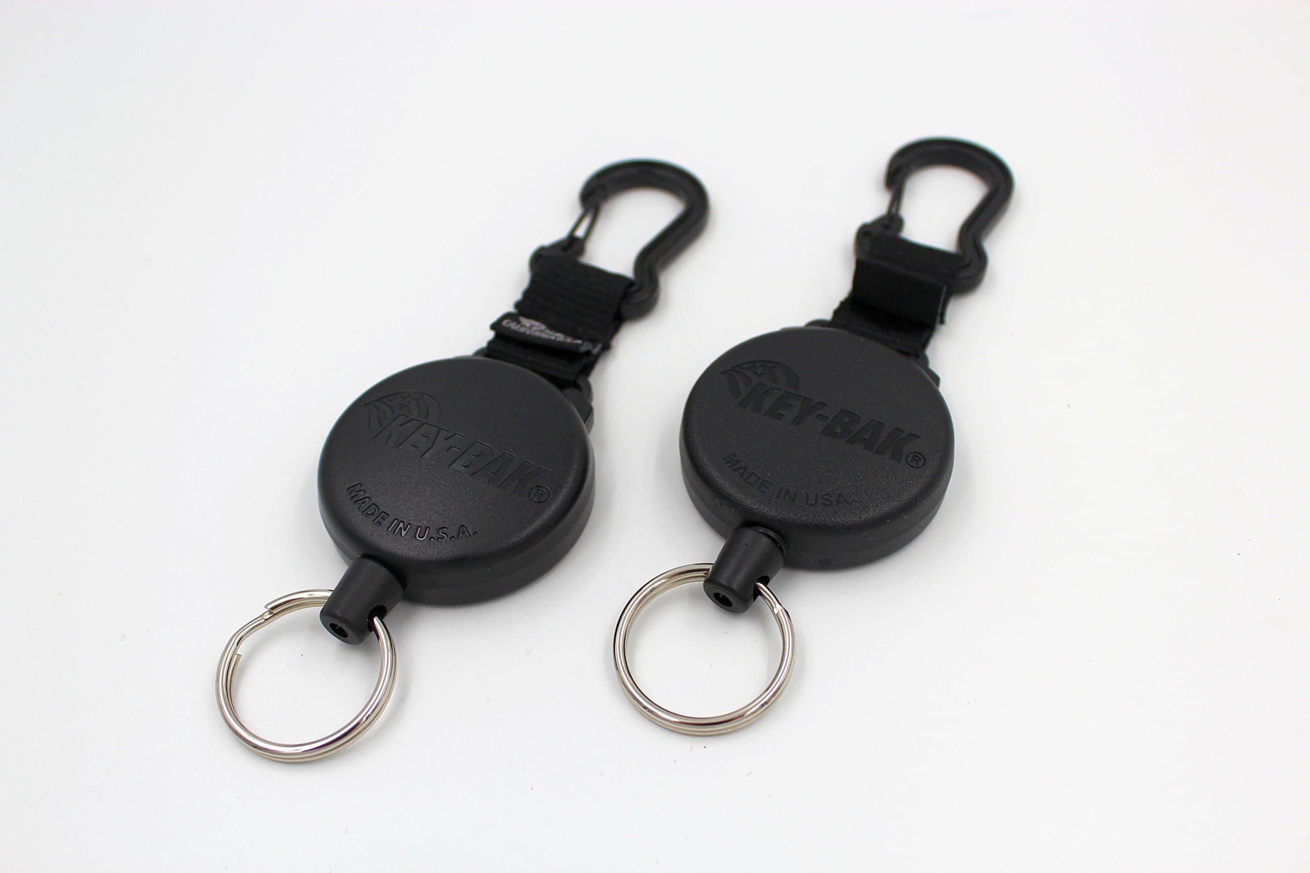 Key-BAK Heavy Duty SECURIT Retractable Reel with Polycarbonate Case, Aluminum Carabiner and Split Ring (2 Pack)