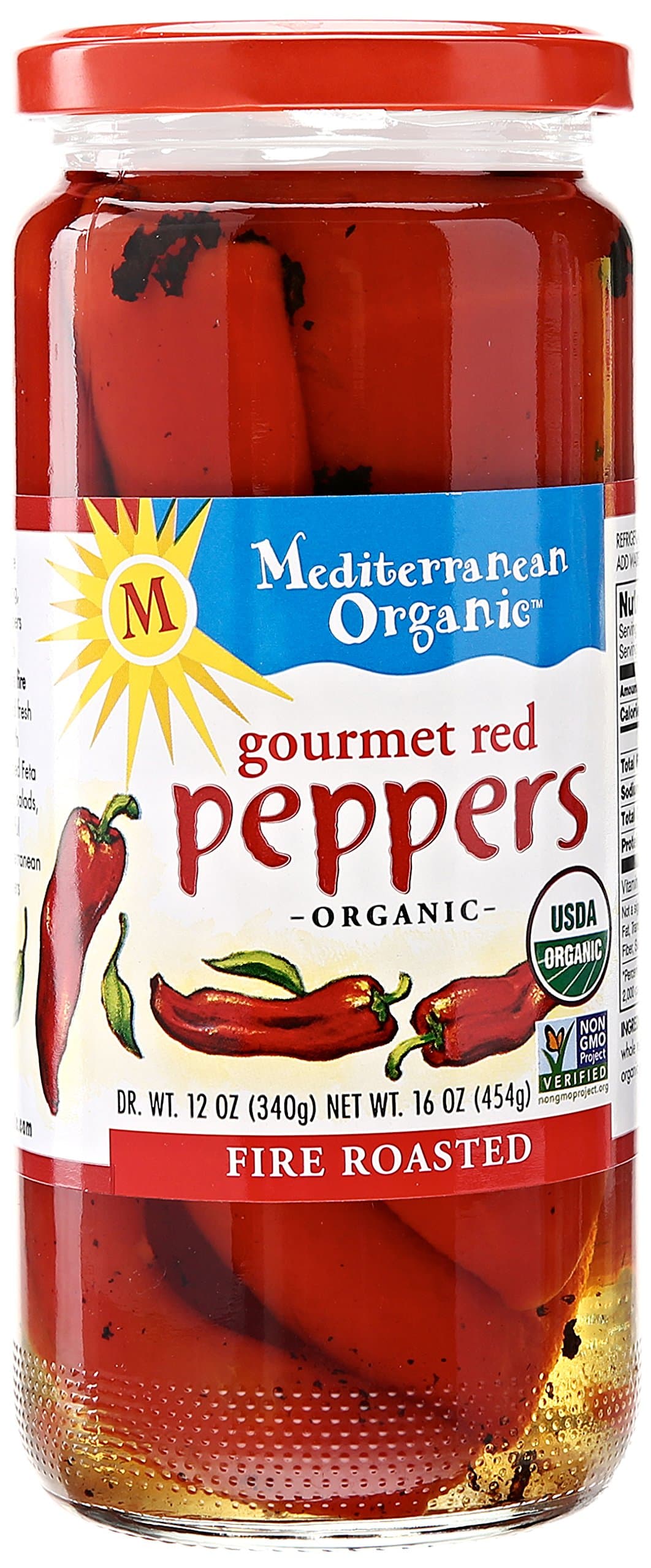 Mediterranean Organic Roasted Red Peppers, 16 oz