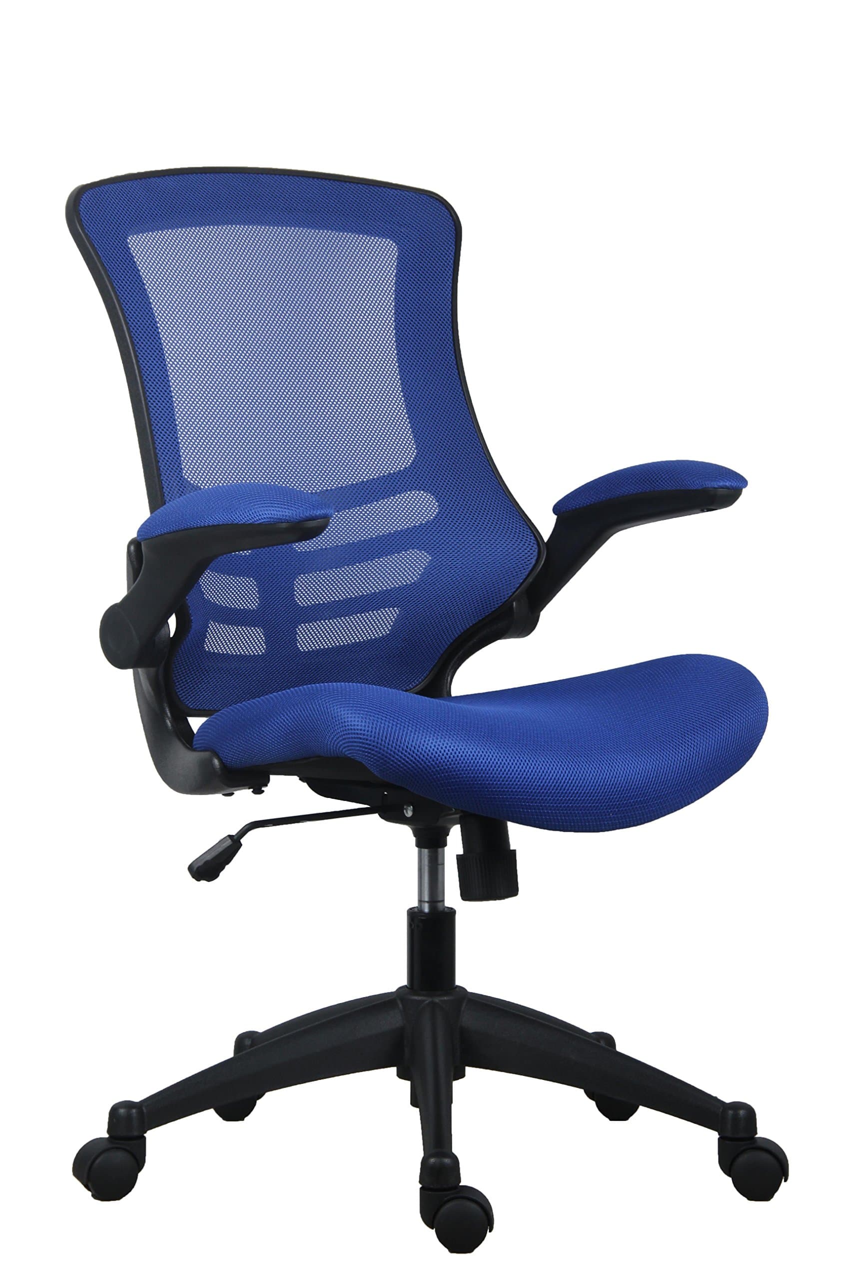 Office Hippo Mesh Operator Office Chair, Height & Tilt Adjustable Ergonomic Chair with Tension Control, Flip Up Arms, Computer Chair for Daily Use, Up to 115kg Weight, 5 Year Component Wty - Blue