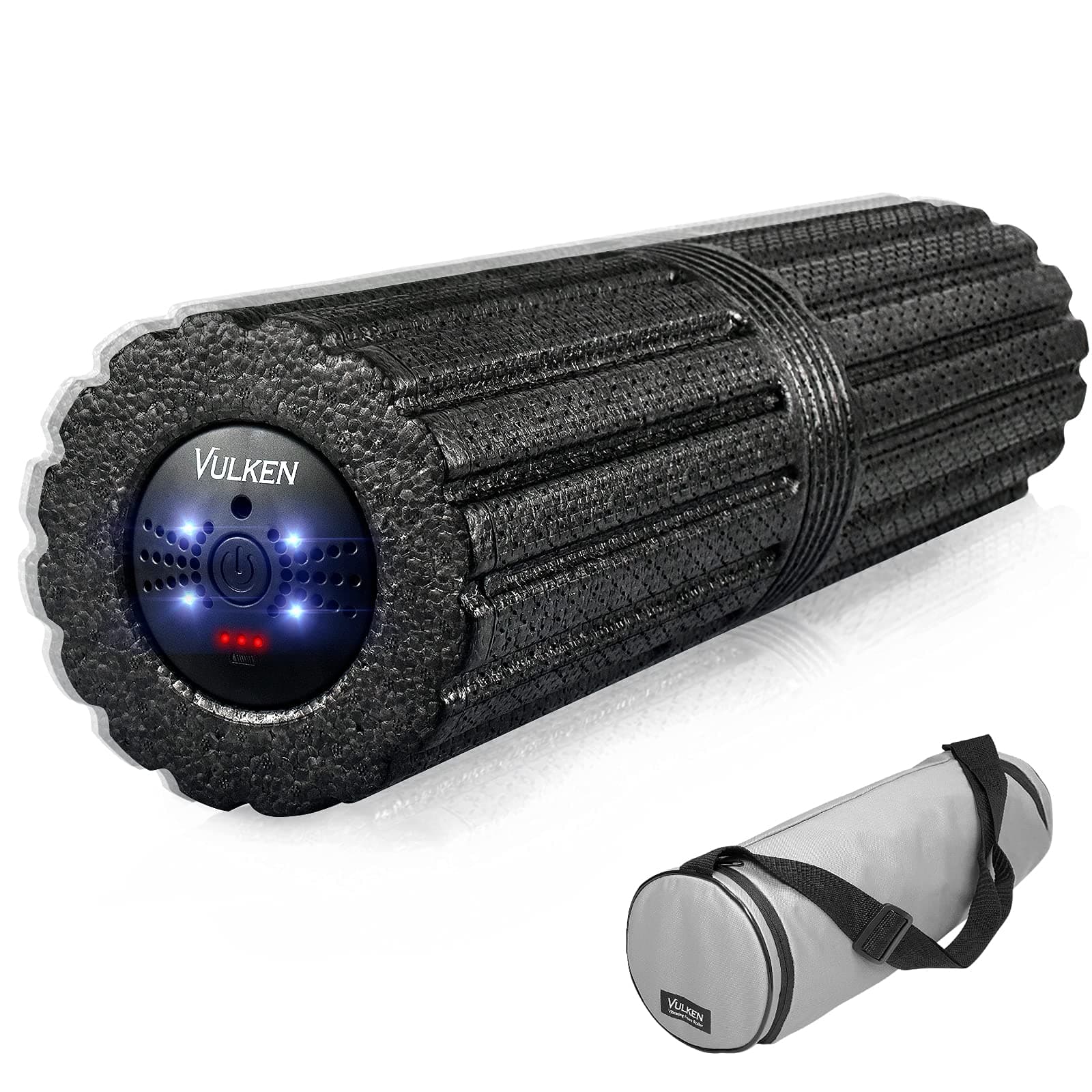 Vulken 4 Speed High Intensity 17”(43cm) Vibrating Foam Roller Deep Tissue Massager for Muscle Recovery