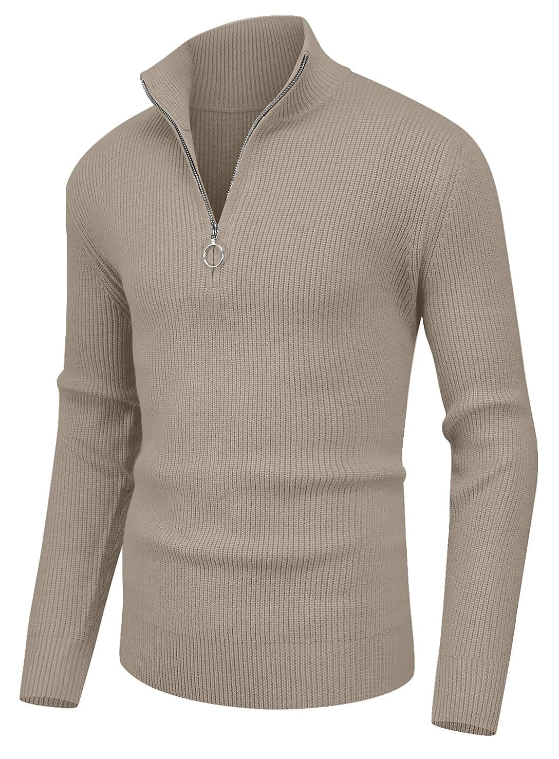 SailwindMen's Soft Sweaters Quarter Zip Pullover Classic Ribbed Turtleneck Sweater for Men