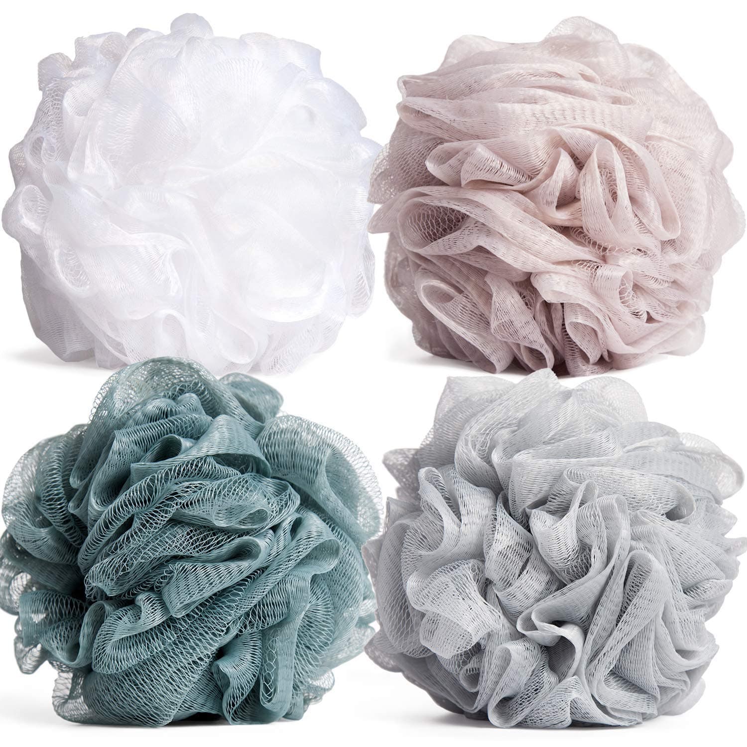 E world unbox happiness Mesh Loofahs - Large, 4 Colors, Pack Of 4