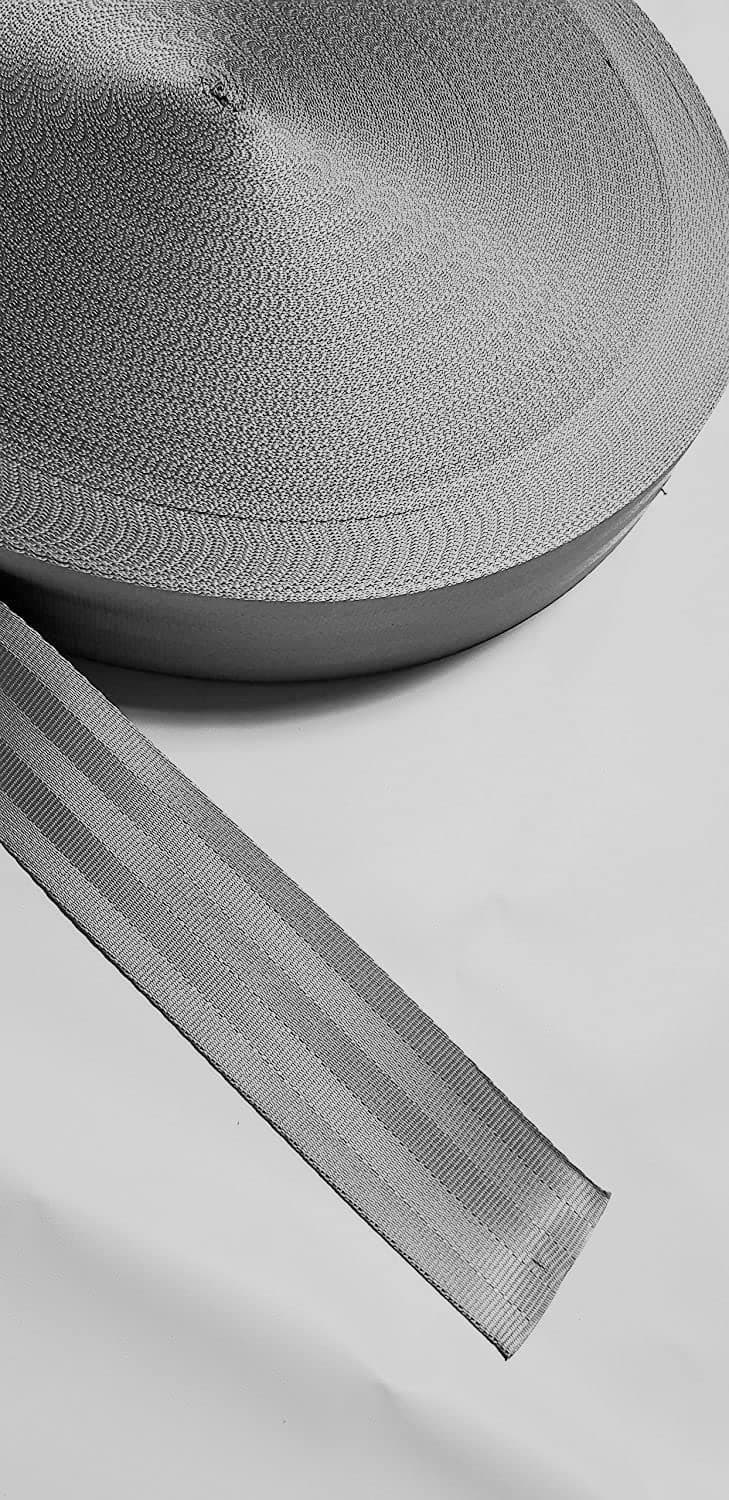 MTP 2" 5cm x 10 Yards (Grey) Seat-Belt Polyester Webbing Strap Repair 5 Panel 5000 lbs 5 Panel (2" x 10 Yards, Grey)