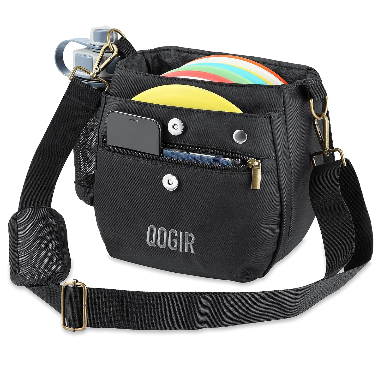 QOGIR Lightweight Disc Golf Bag: Durable Disc Golf Bag with 8+ Disc Capacity, Introductory Discs Golf Bag, Holds Water Bottle and Accessories, Great for Beginners