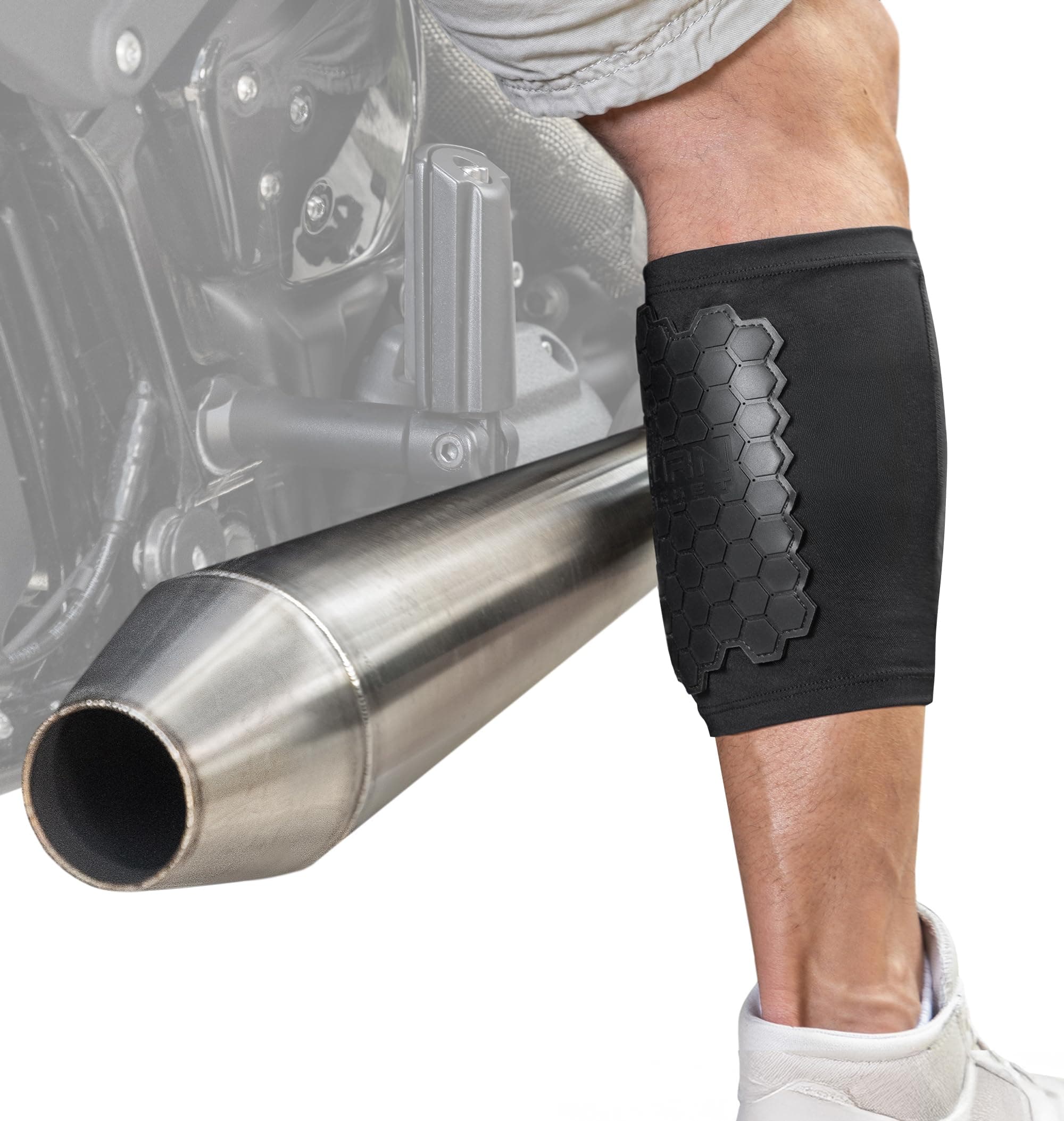 BurnJacket motorcycle exhaust pipe burn protective sleeve leg guard