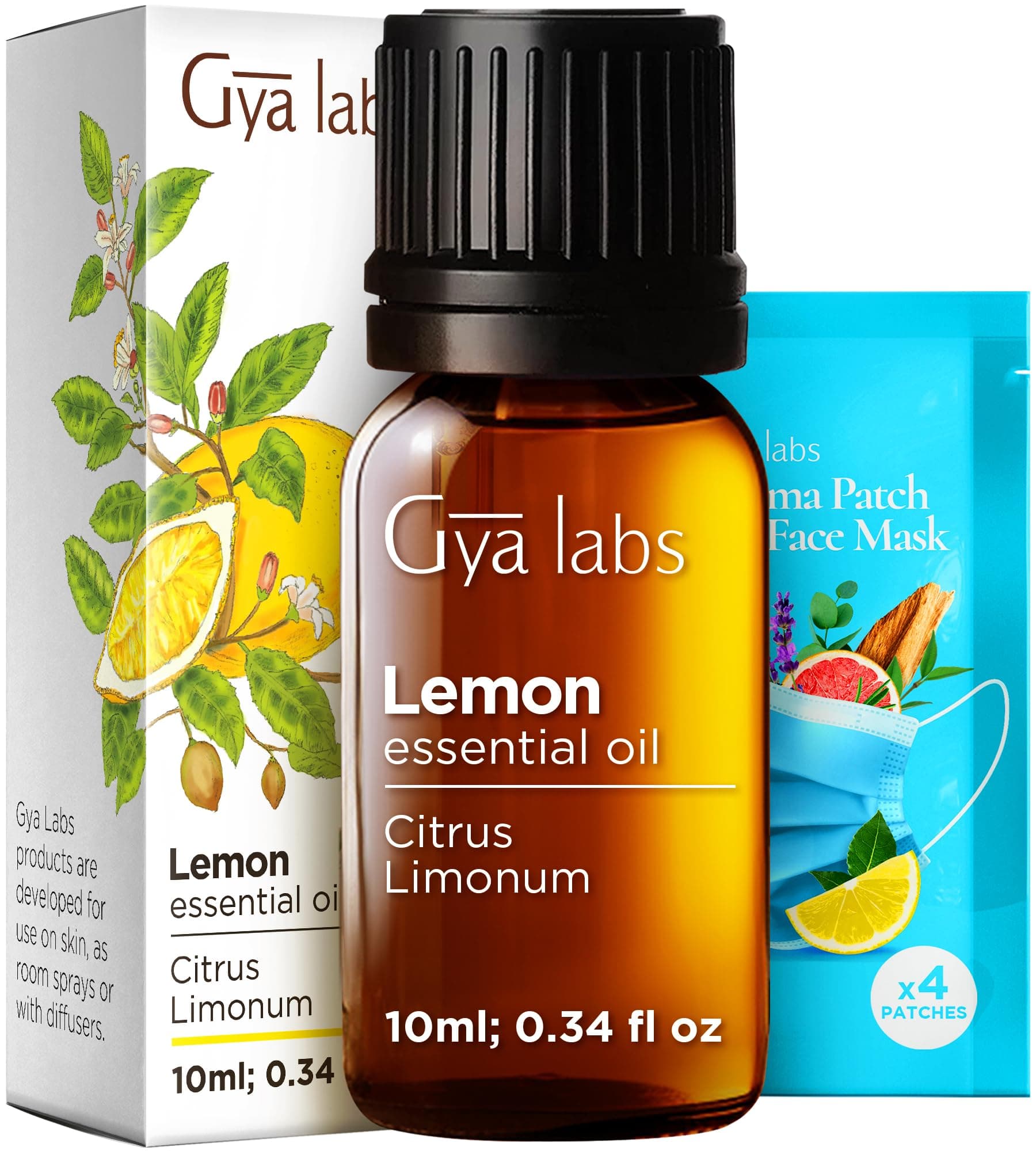 Gya Labs Lemon Essential Oil for Diffuser - 100% Pure Therapeutic Grade Essential Oil Lemon Oil for Skin - Lemon Essential Oil for Cleaning - Lemon Oil Essential Oil for Aromatherapy (10ml)