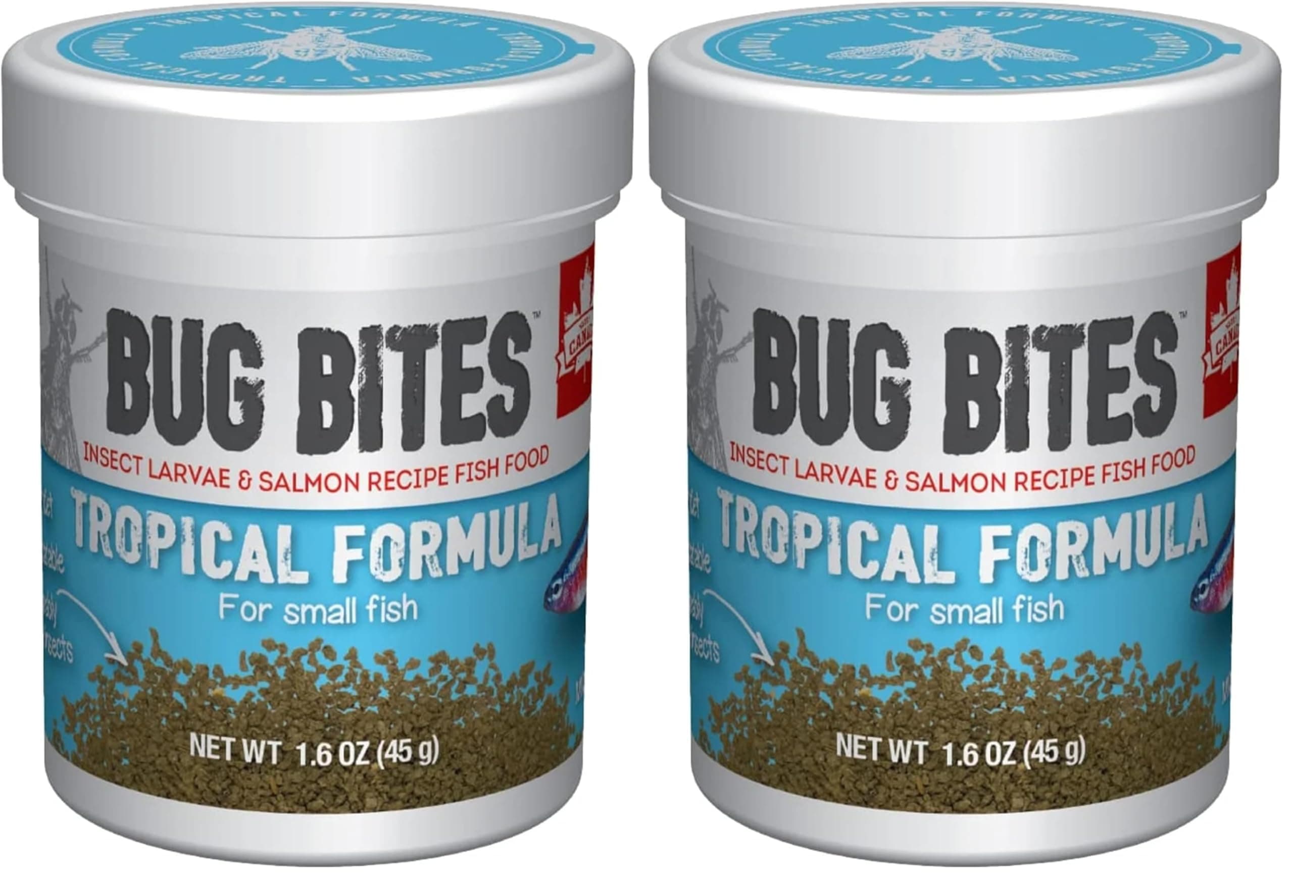 Fluval Bug Bites Tropical Fish Food | Small Granules | For Small-Medium Fish | 1.6 oz | Pack of 2
