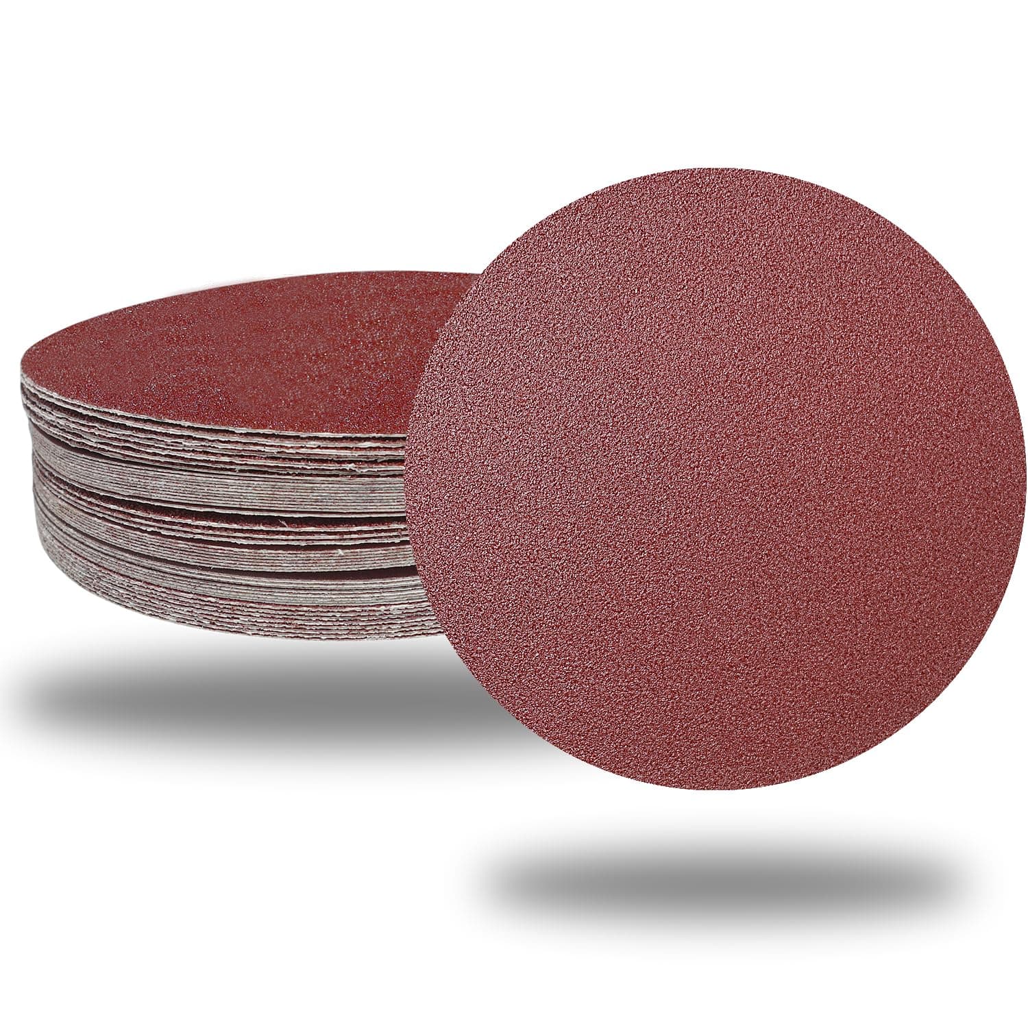 60 PCS 15cm NO-Hole PSA Aluminium Oxide Sanding Disc, Self Stick(10 Each of 80 100 120 180 240 400)