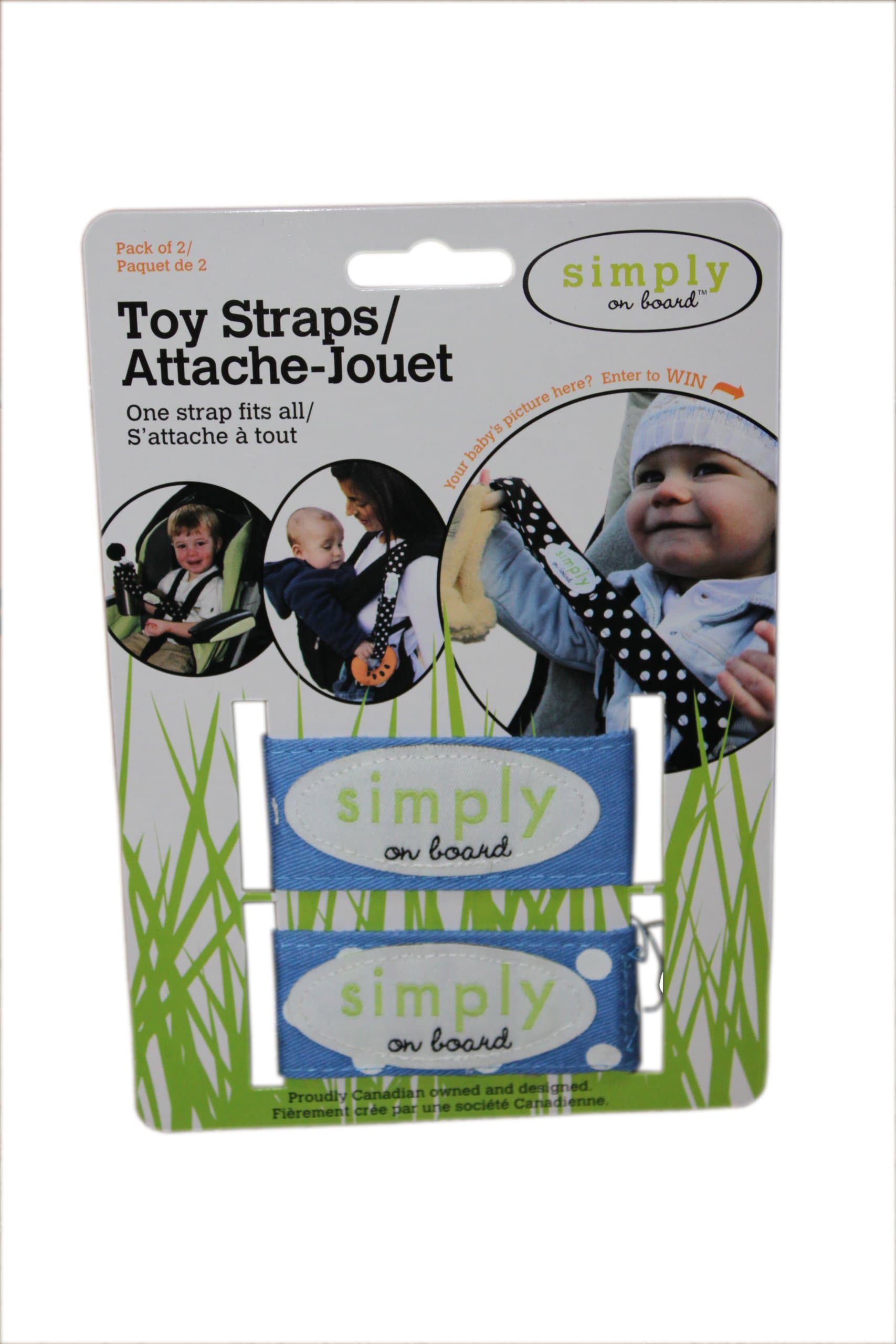Simply on Board 2 Pack Toy Strap, Blue