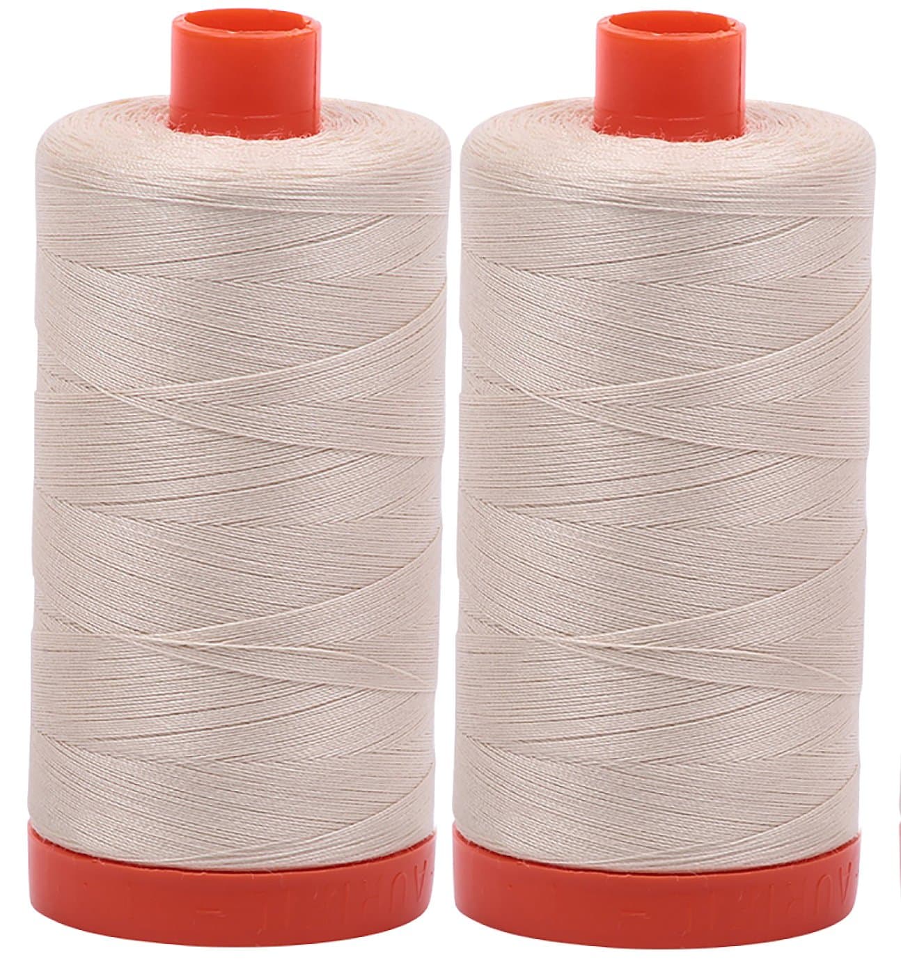 Aurifil Mako 50wt Thread 2 Large Spools: Light Beige (2310x2)