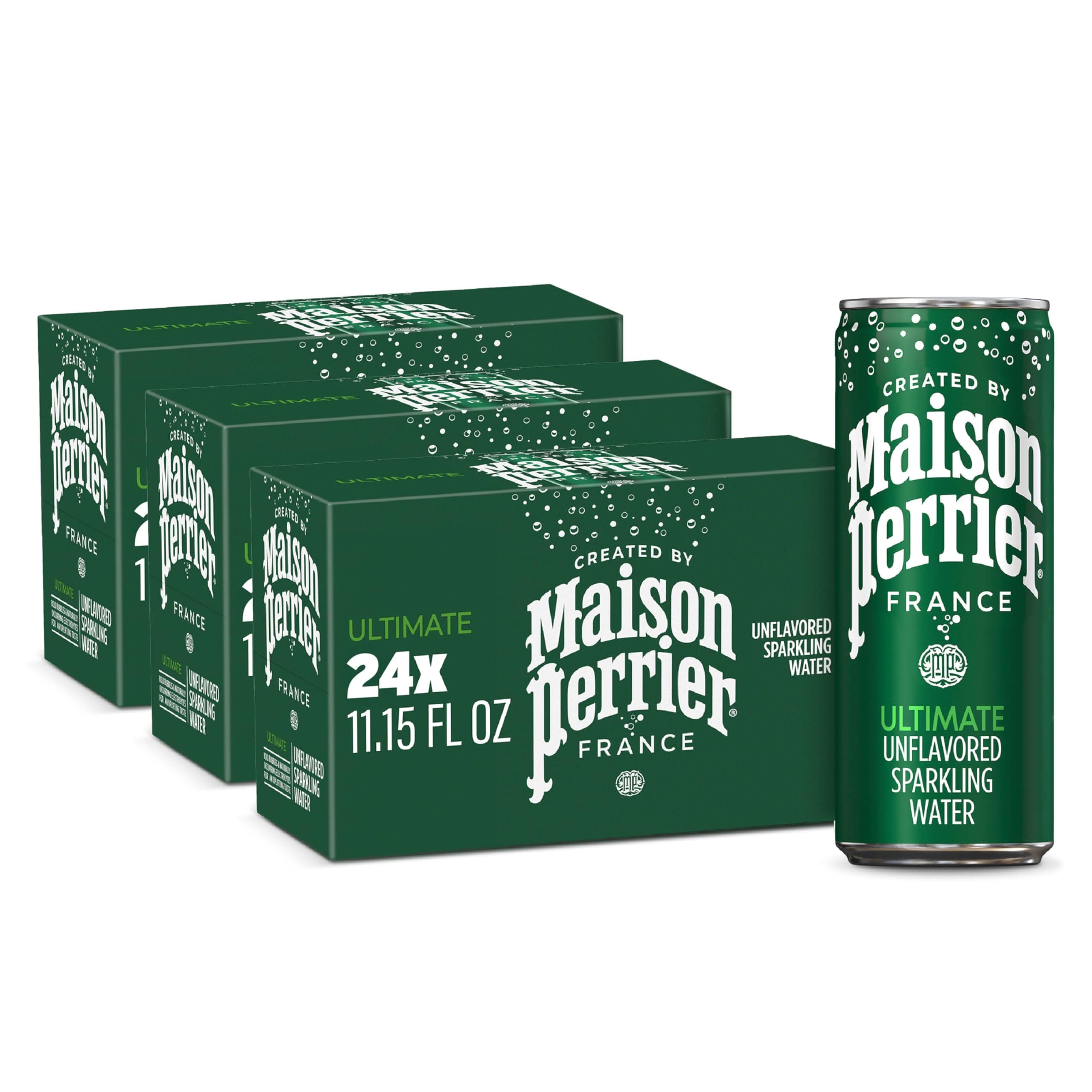 Maison Perrier Ultimate Sparkling Water, 11.15 FL OZ Cans, 8 Count, 3 Pack