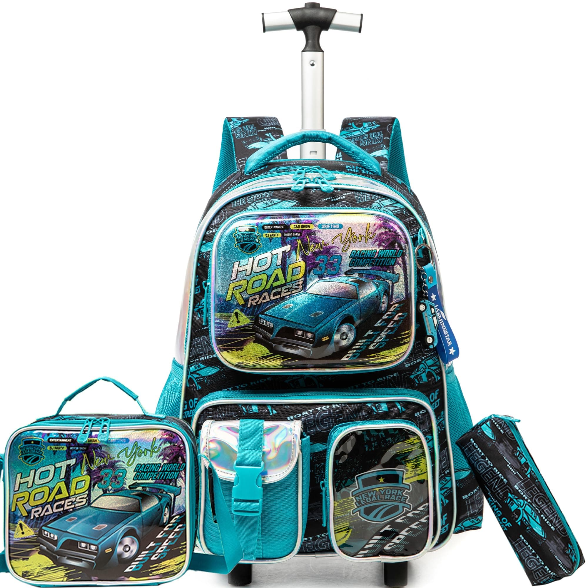 Meetbelify Rolling Backpack for Girls Backpack with Wheels Kids Sequin Luggage