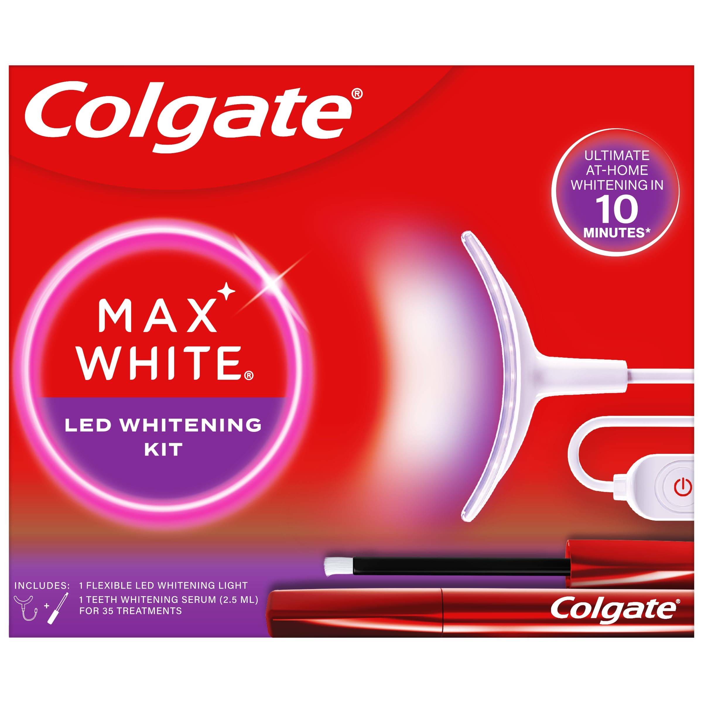 Max White Ultimate at Home LED Teeth Whitening Kit, Enamel Safe, Reverses up to 20 Years of Stains, Whitening Pen & Smartphone Powered LED Whitening Light, Developed by Dental Experts, 1 Pack