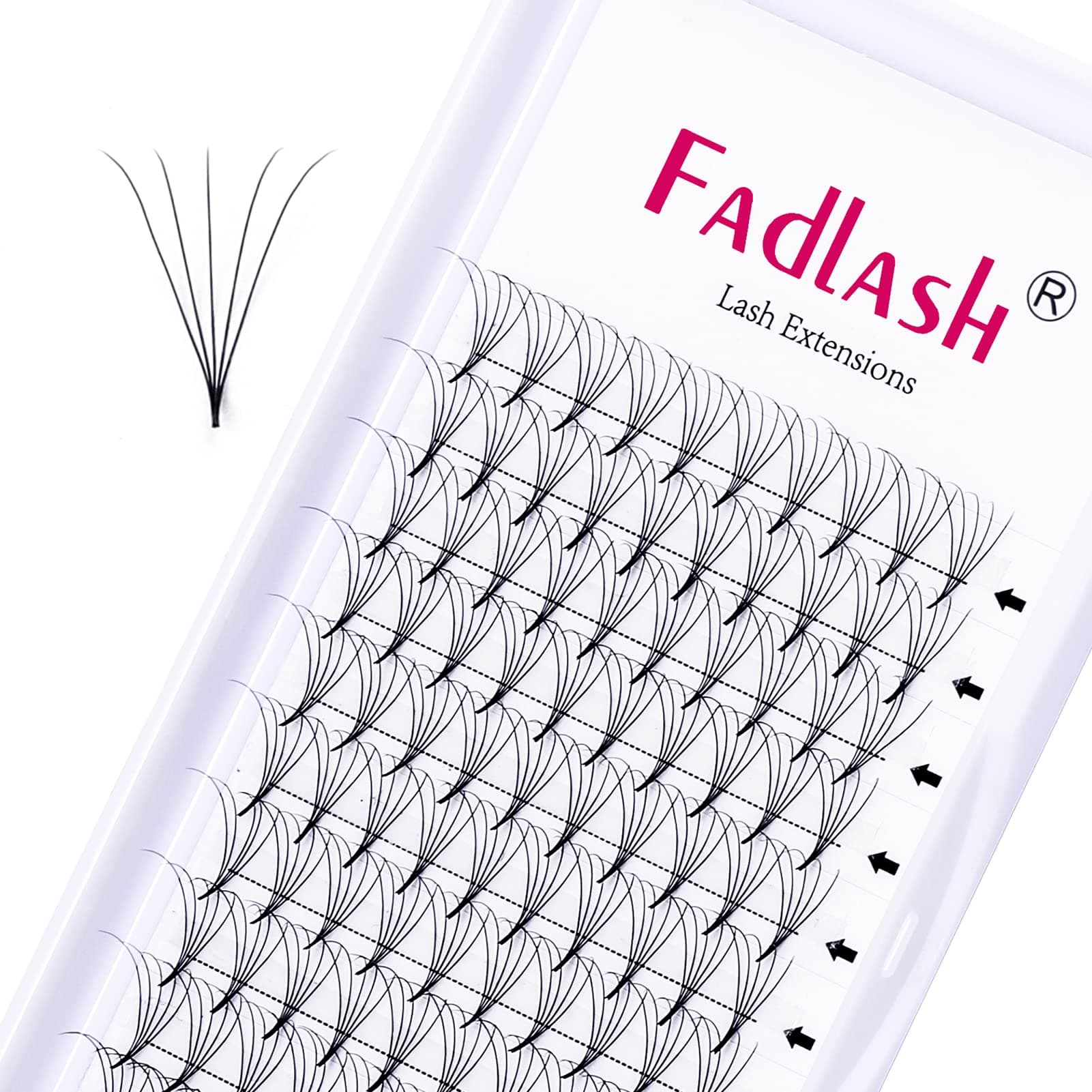 Volume Eyelash Extensions D Curl 8~20mm Premade Fans Lash Extensions 3D/5D 0.10mm Volume Fans Supplies by FADLASH (5D-0.10-D, 13mm)