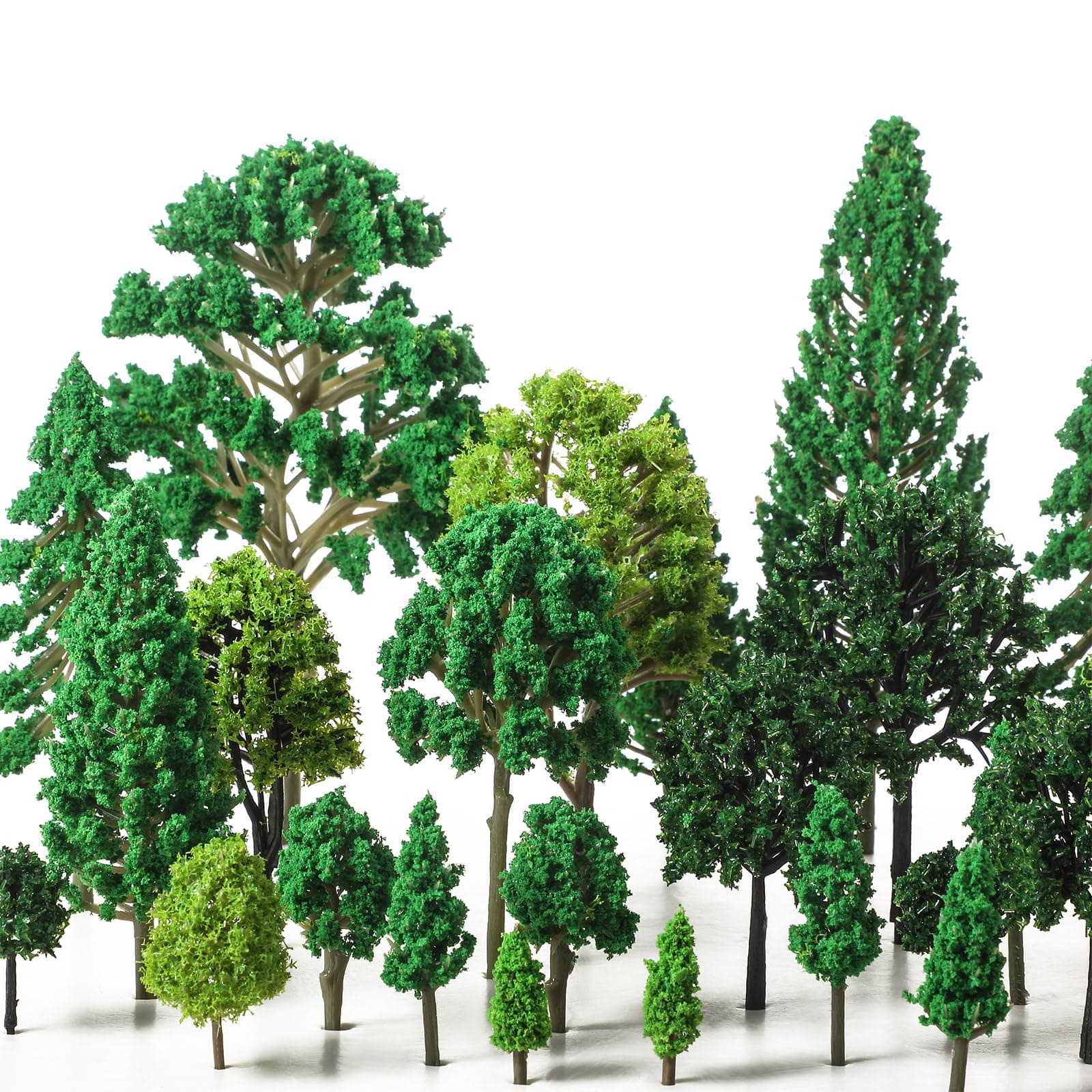 Skylety 35 Pieces Model Trees 6.3-1.2 Inch Mixed Miniature Trees Diorama Supplies Fake Plants Train Scenery Landscape Christmas Village Architecture DIY Crafts(Mixed Green,Multiple Tree)