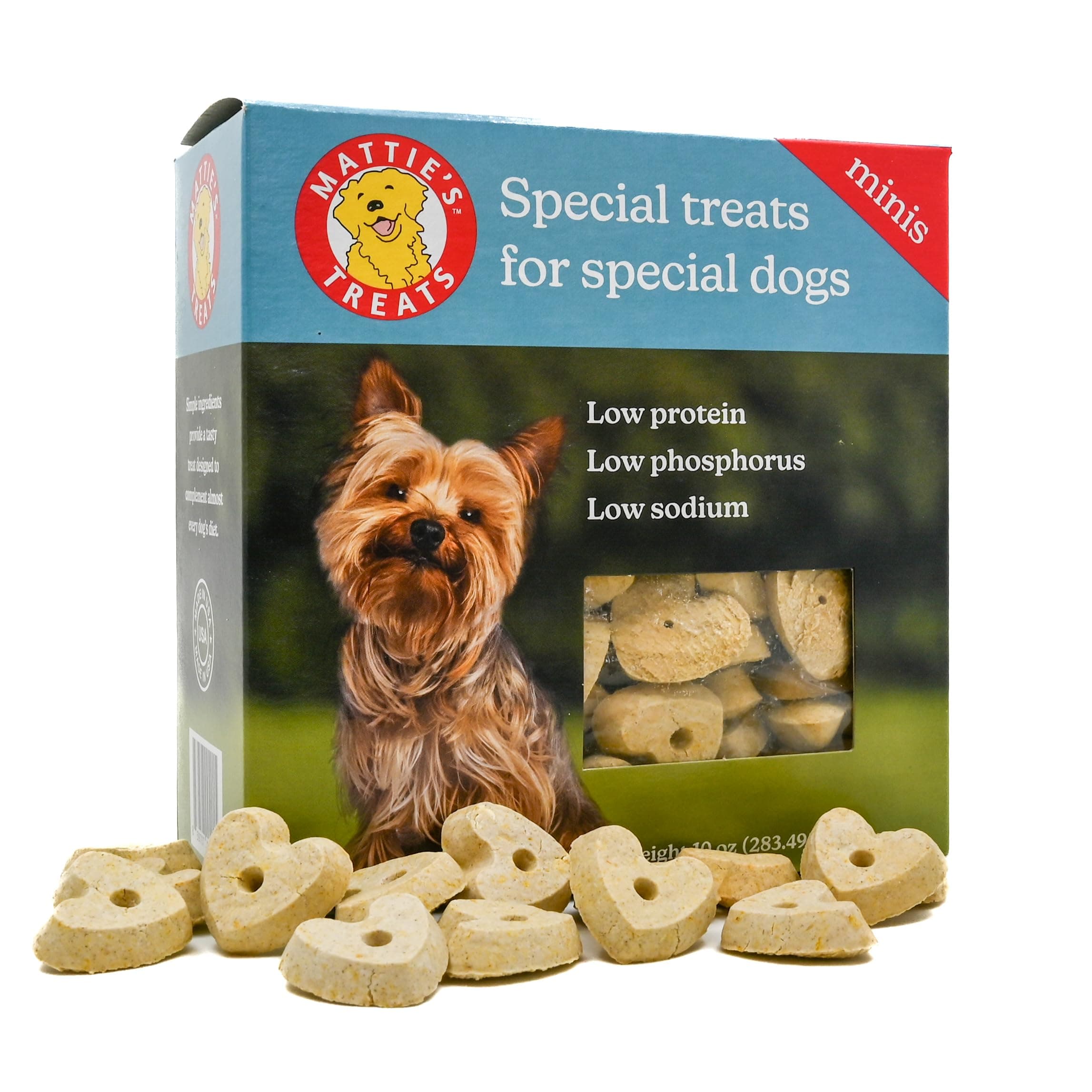 10oz Box, Mini Treats; Low Protein, Low Phosphorus, Low Sodium Dog Treats