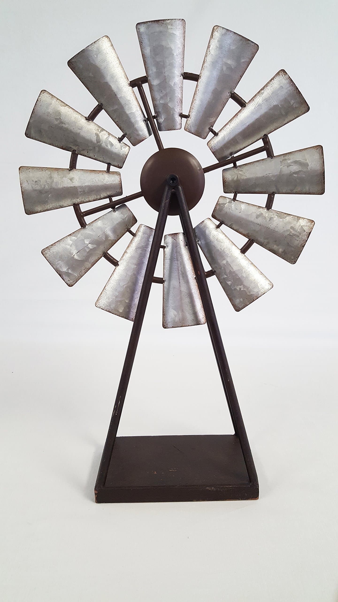 Large Standing and Spinning Windmill Metal Decor
