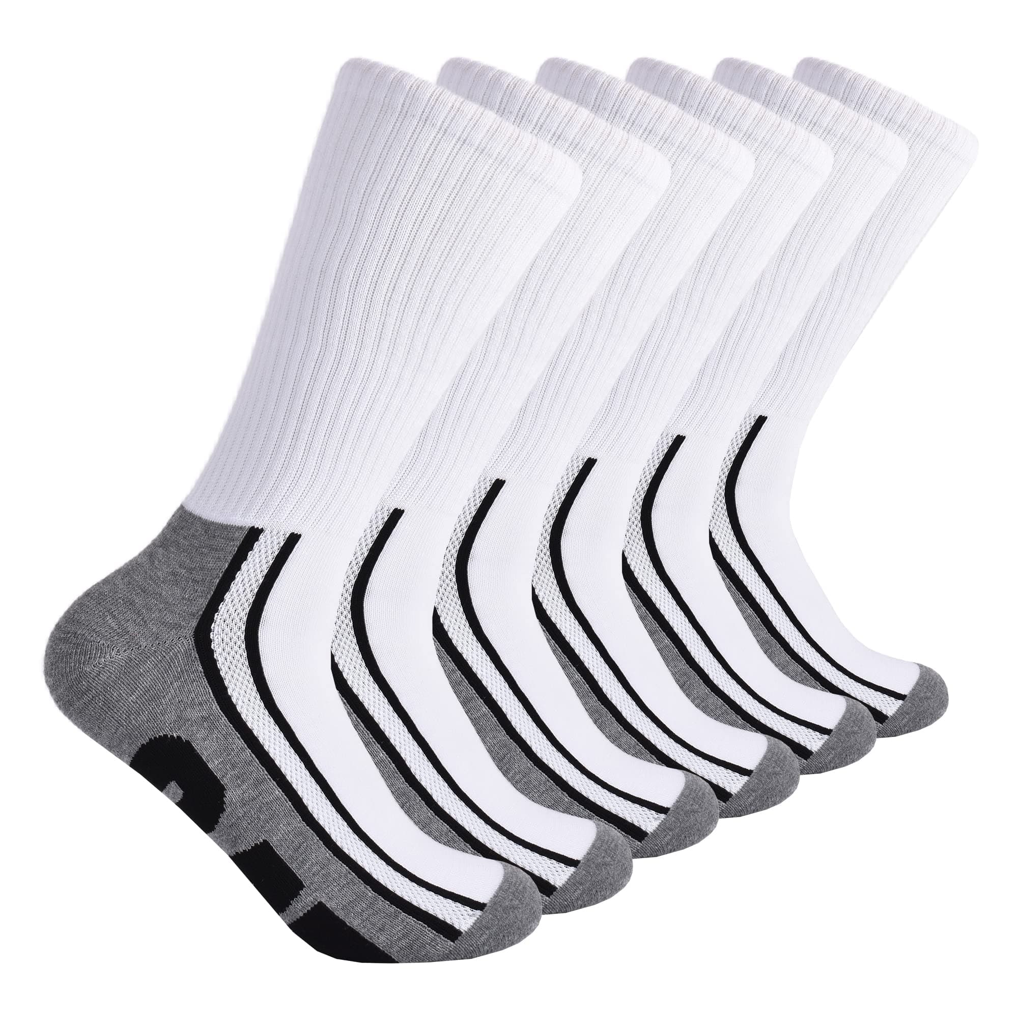 mens 6-pack Half Cushioned Crew Socks