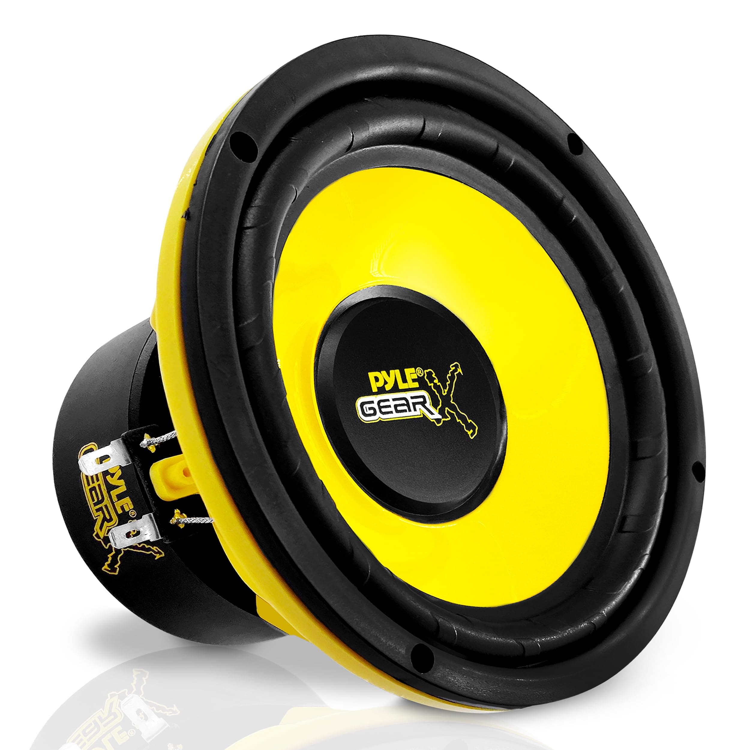 Pyle Mid Bass Woofer Speaker System 16.5 cm, Pro Loud Range Car Audio, 300W Peak Power, 4 Ohm Impedance, 60-20KHz Frequency Response, Component Stereo Door Tweeters, Yellow