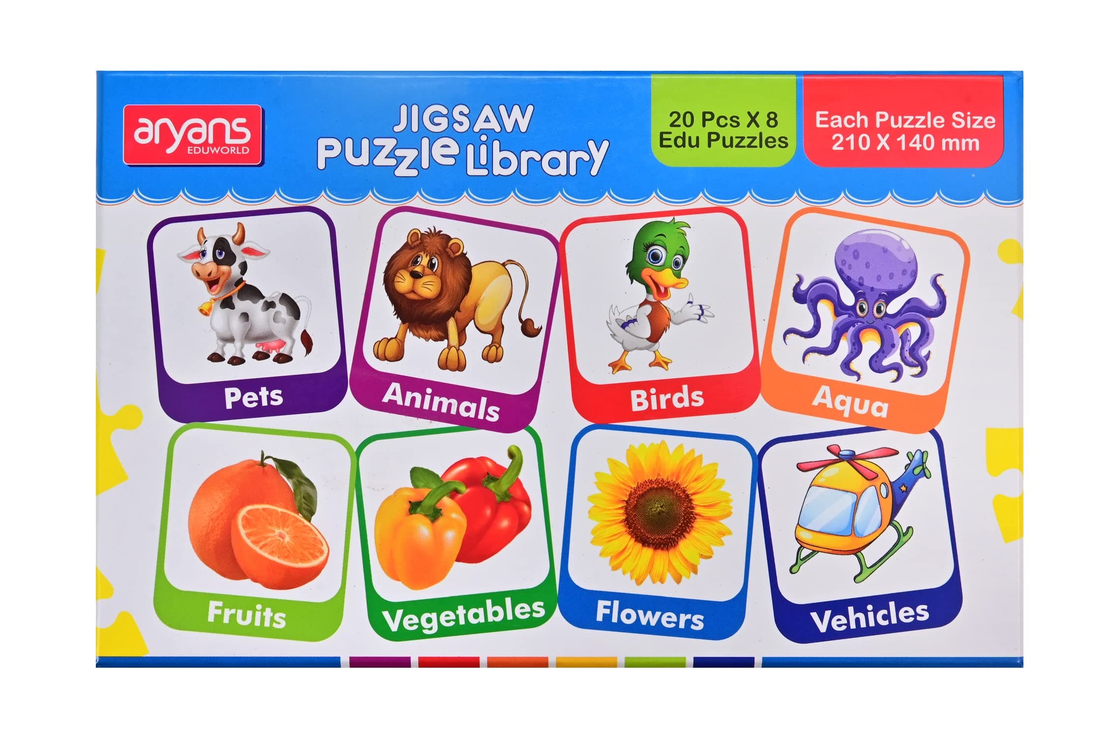 Jigsaw Puzzle Library 8 Edu Puzzles (20 pcs Puzzle Set) for 3+ Age Kids