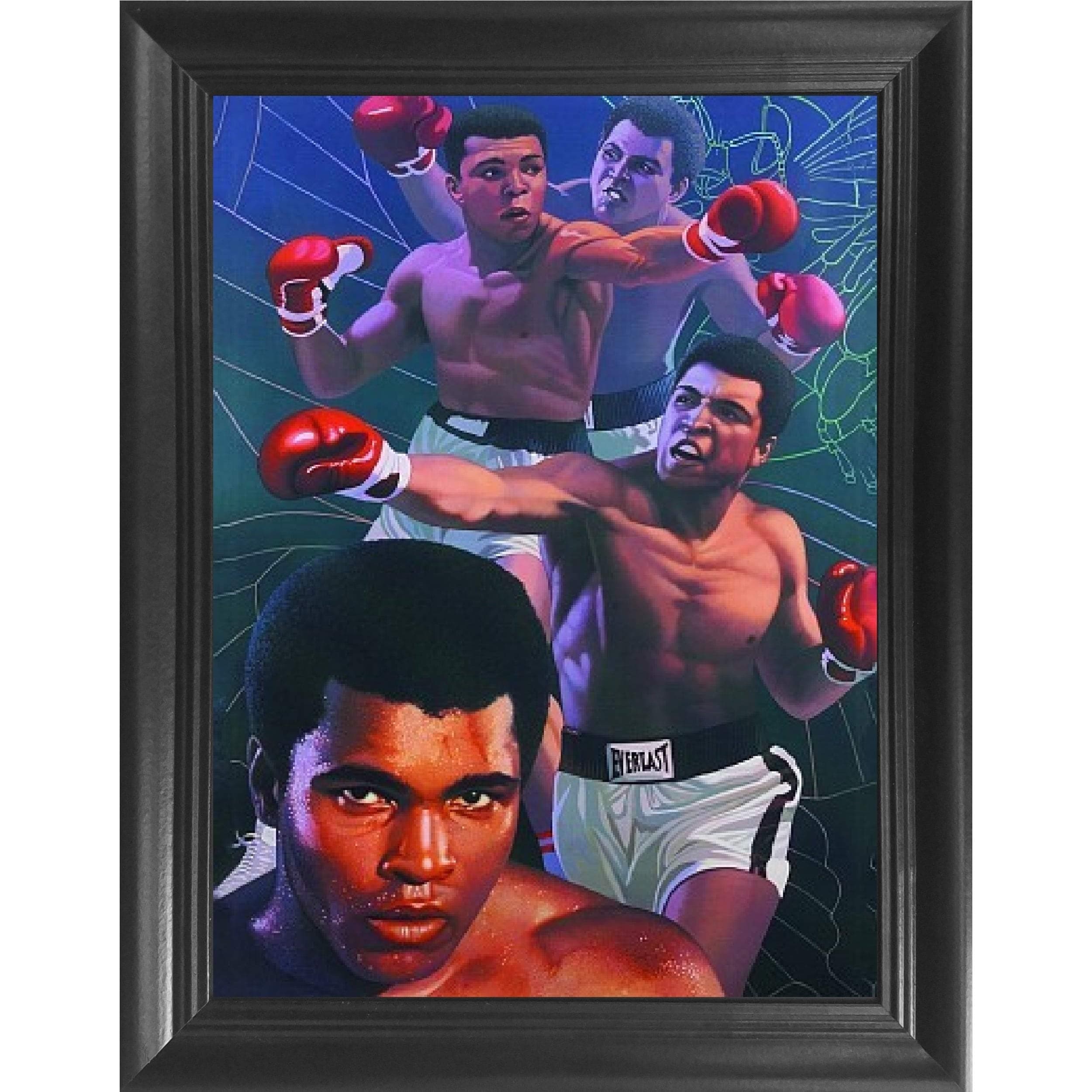 Muhammad Ali Boxing 3D Poster Wall Art Decor Framed Print | 14.5x18.5 | Lenticular Posters & Photos | Keepsake Gifts for Men & Girls Bedroom | Best Fans Art Sports Photography