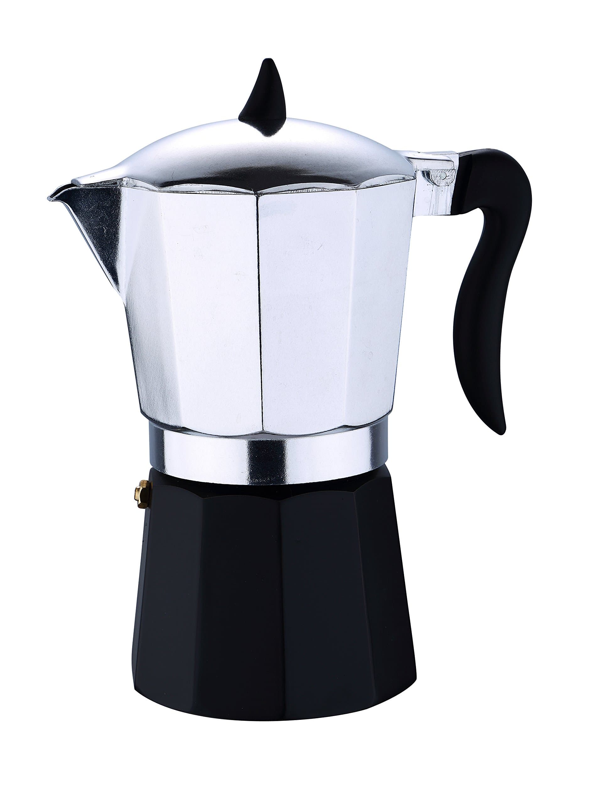 Renberg Chess Coffee Maker, Aluminium, Silicone, Polypropylene, Silver/Black, 22.5 x 30 x 30 cm