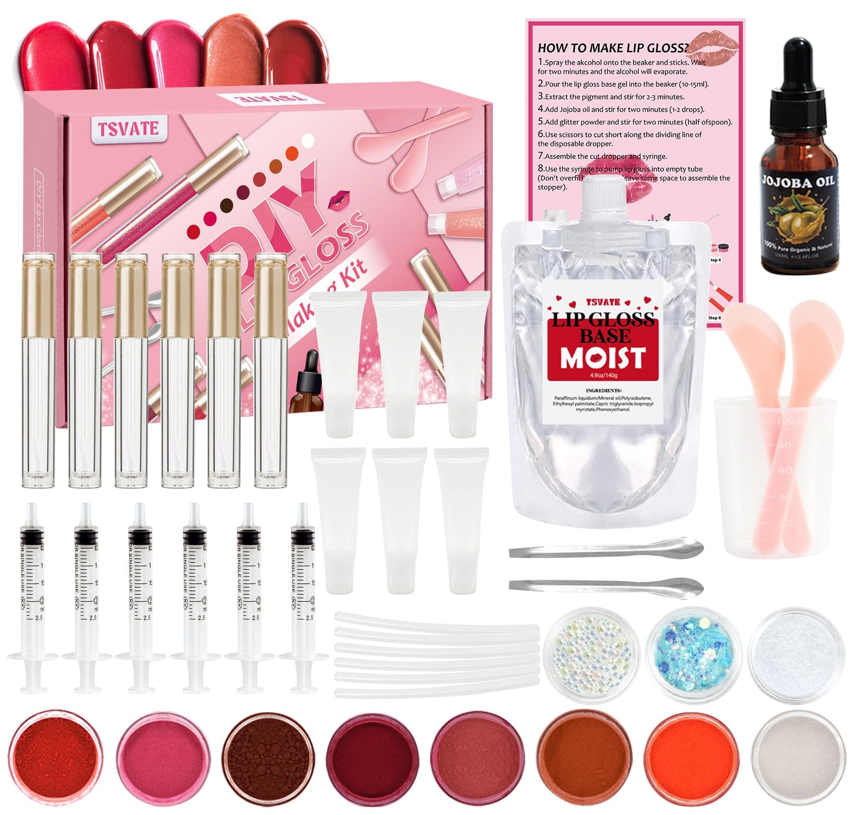 TSVATE GOGOPARTY DIY Lip Gloss Making Kit - Creations Fun Makeup Gift Set for Women Girls to Create Moisturizing and Shiny Gloss