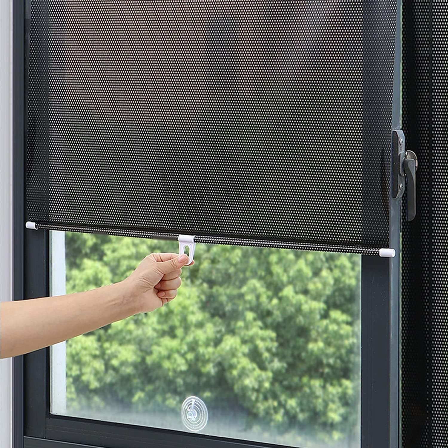 Roller Blind,Adjustable Blackout Curtains Blinds,Heat Insulation Window Shade,Visor Privacy Window Film Blinds,for Home Bathroom Sunblind Home,No Drilling (W58xL125cm/23x49in)