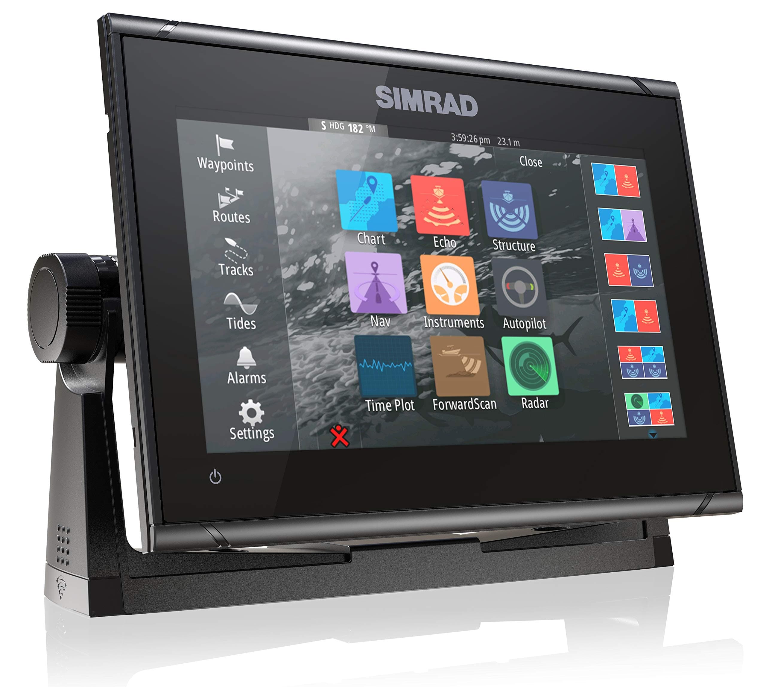 Simrad GO チャートプロッター 魚群探知機 トランスデューサーとレーダーオプション付き C-MAP Discover Chartカード