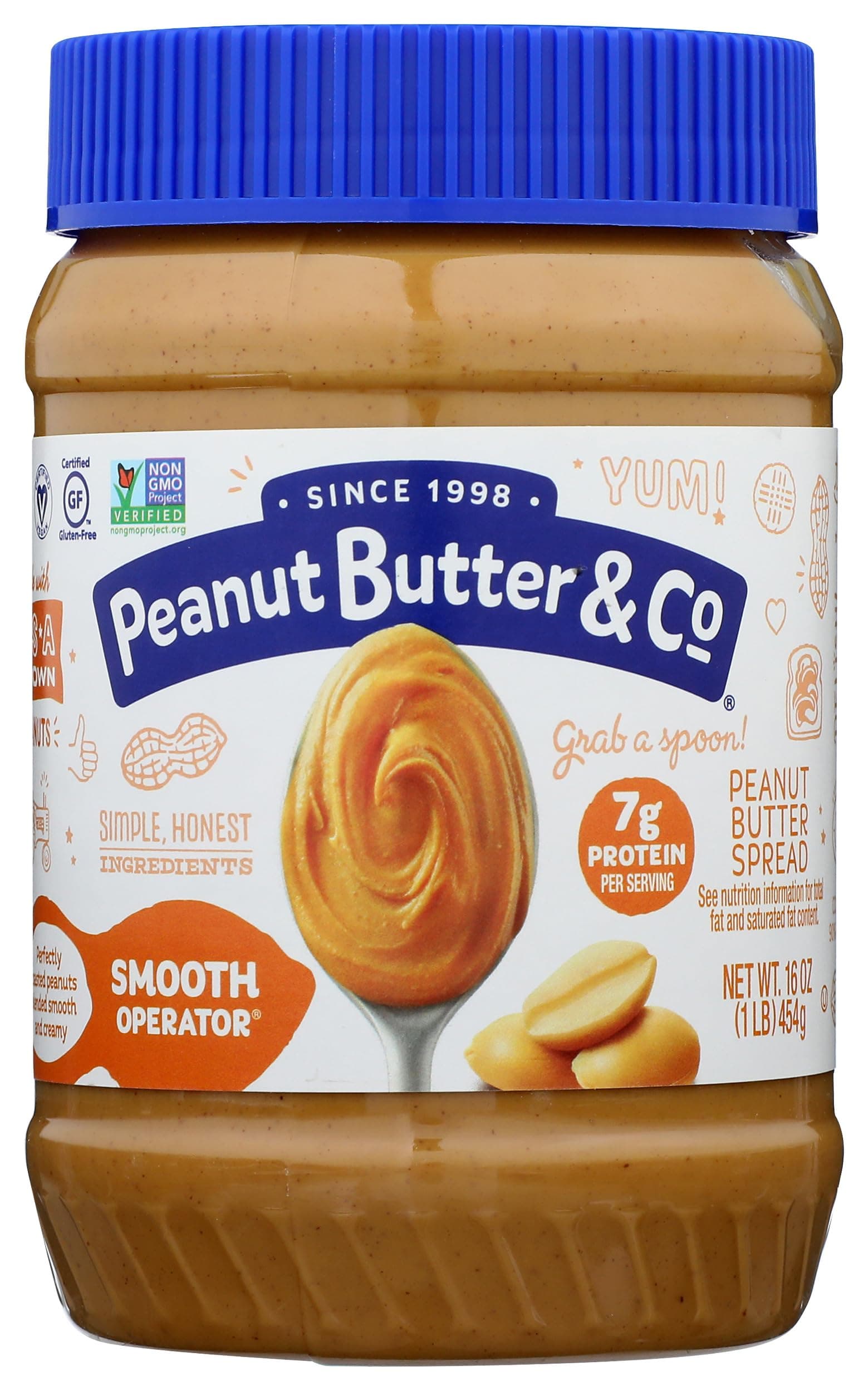 Smooth Operator Peanut Butter, Non-GMO Project Verified, Gluten Free, Vegan, 16-Ounce Jar