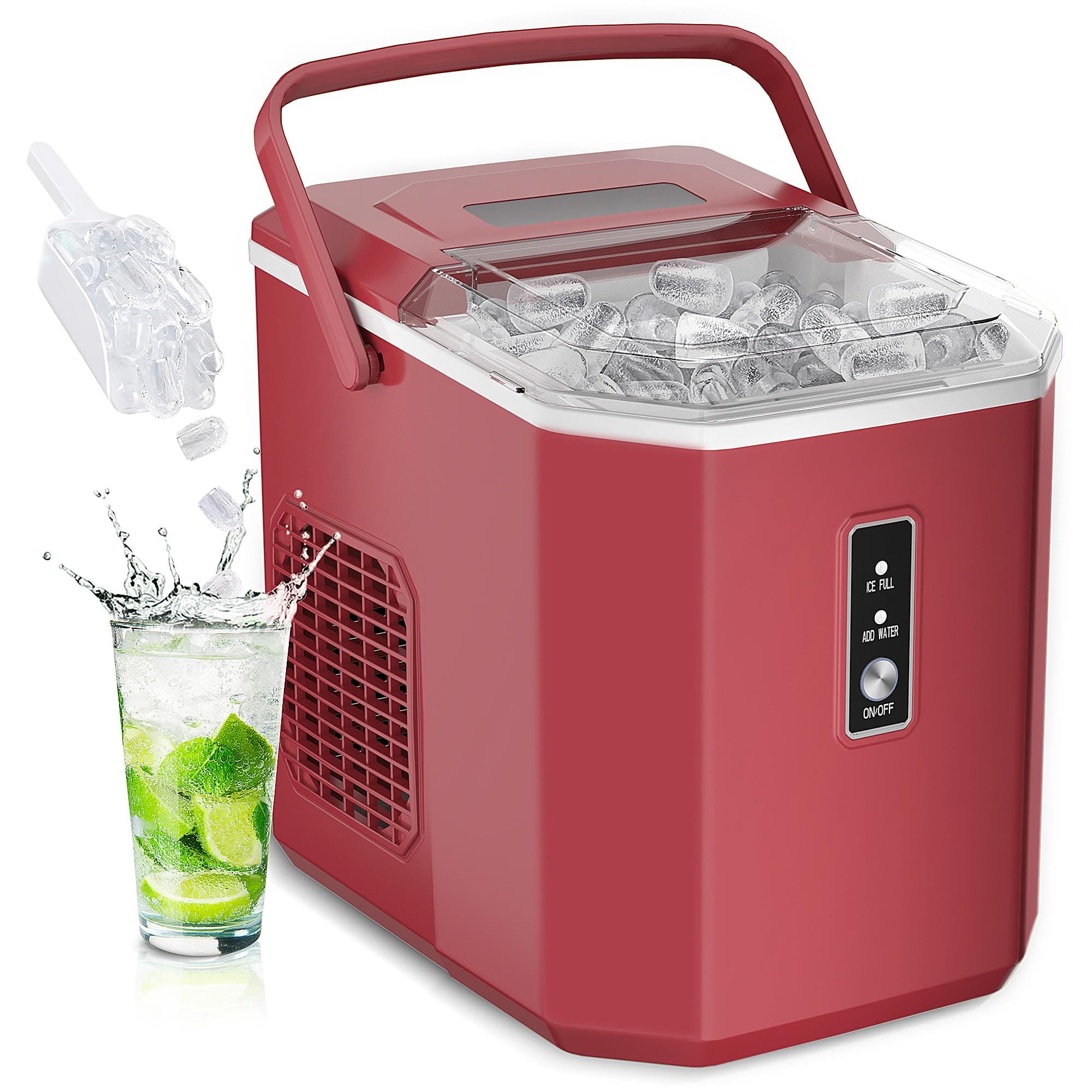 Euhomy Portable Countertop Ice Maker - 9 Cubes in 6 Mins, 26lbs/Day, Self-Cleaning with Ice Scoop & Basket, Compact for Home/Kitchen/Office/RV