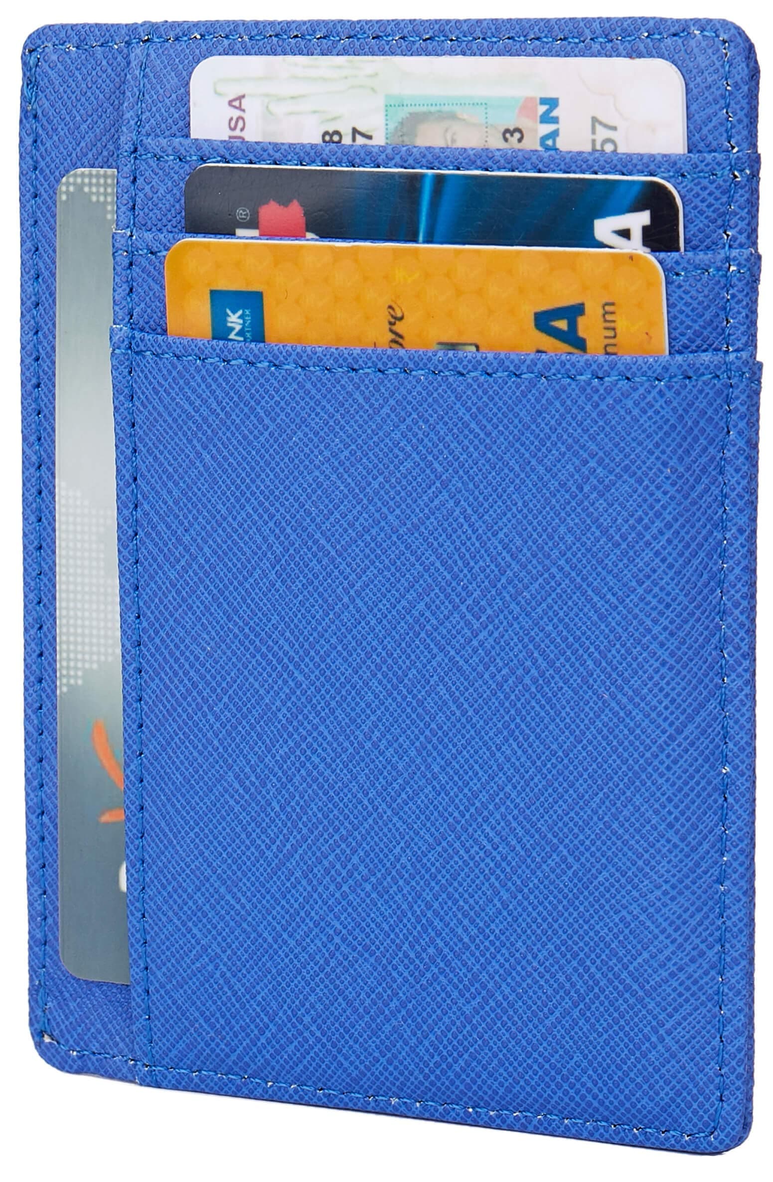 LinsCraftSmall RFID Blocking Minimalist Slim Credit Card Holder Pocket Wallets for Men Women