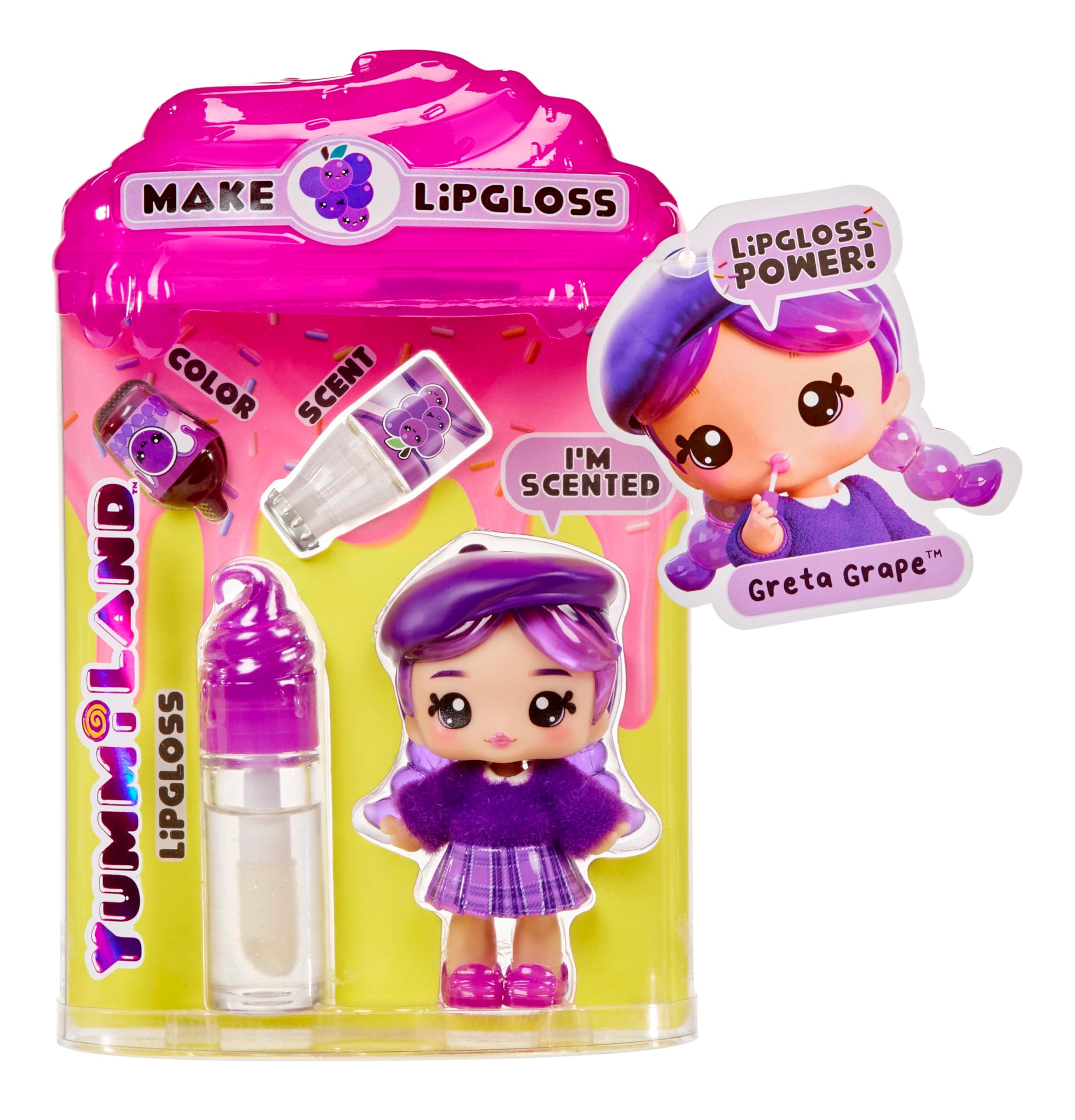 Yummiland Lipgloss Doll- Greta Grape, Ages 4+
