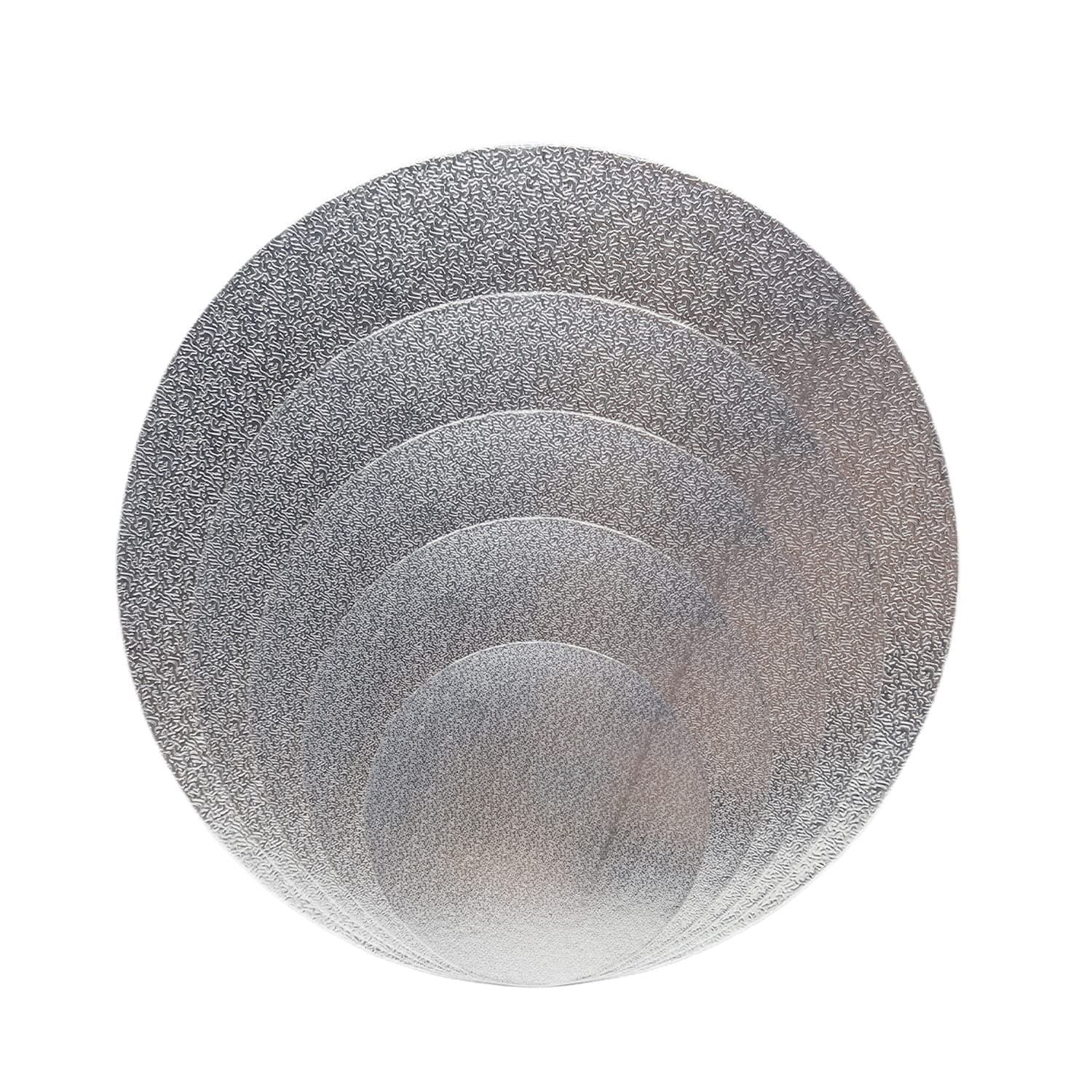 5 Pack Cake Boards, 4, 6, 8, 10, 12 Inch Cake Base Cardboards, Round Cake Circles, 1 of Each Size, Set for Baking Cake Decorating, Silver
