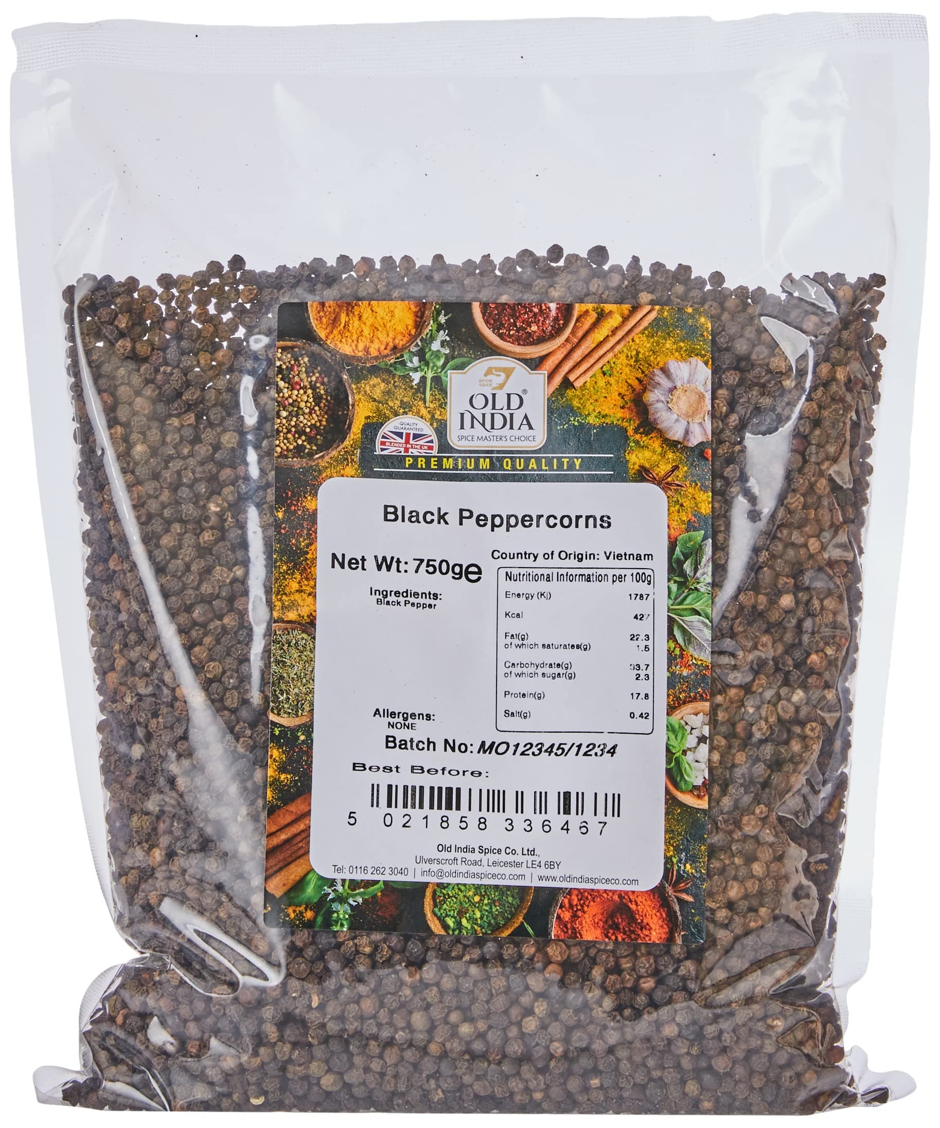 Old India Black Peppercorns 750 g