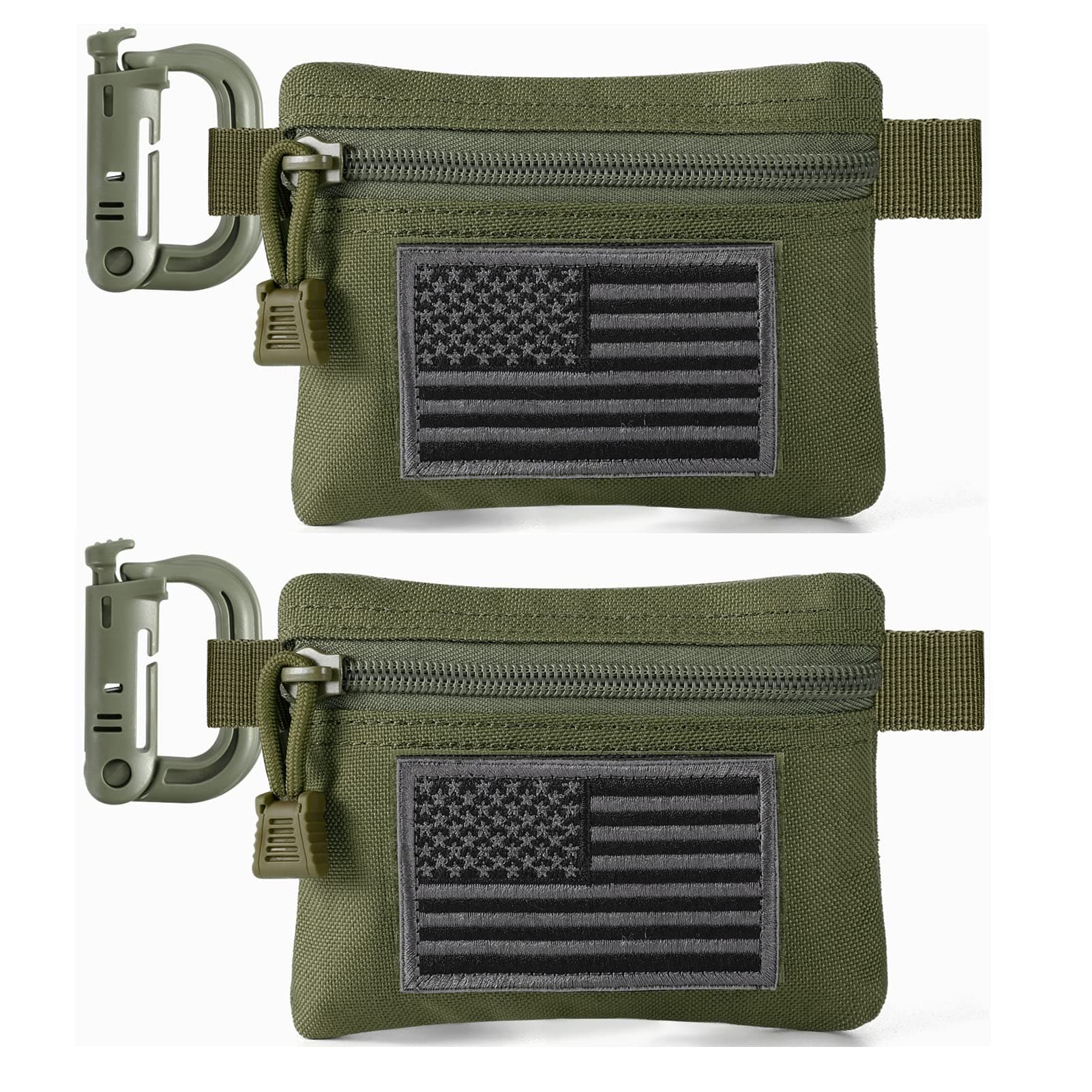 FRTKK 2 Pack Tactical Compact EDC Pouches Military Molle Utility Pouch Accessories Organizer Pouch Coin Purse Keychain Pocket Credit Card Holder Waist Pack