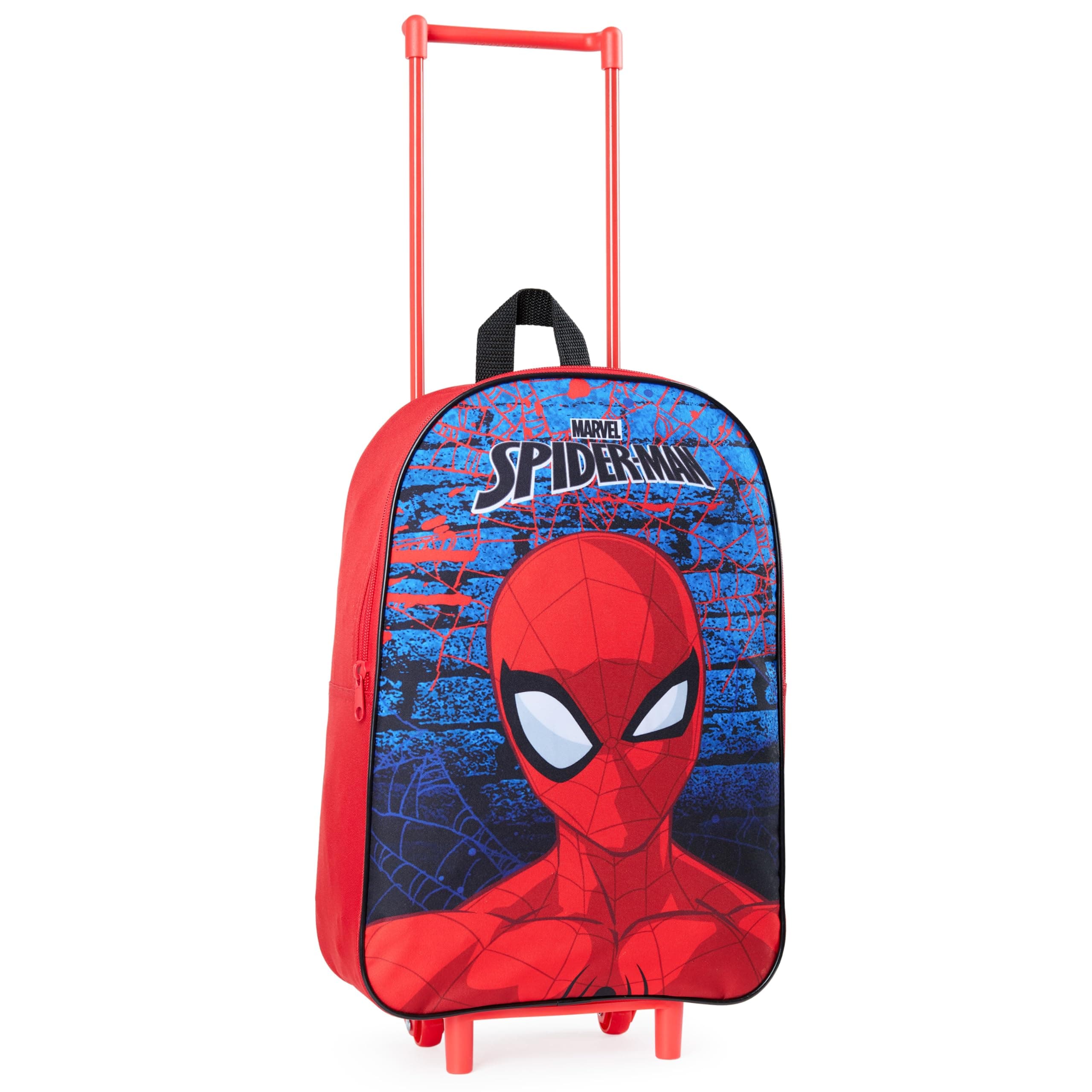 Marvel Spiderman Suitcase - Foldable Trolley Bag 39 x 27cm 10.5 litres 2 Wheels Extendable Handle - Wheeled Bag
