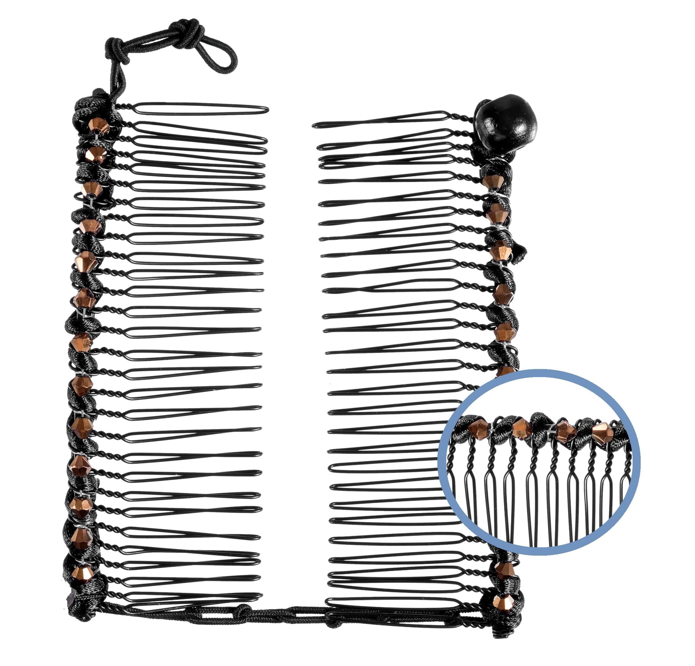 HairZing Clip | Elastic Double Comb Clip with Black Color